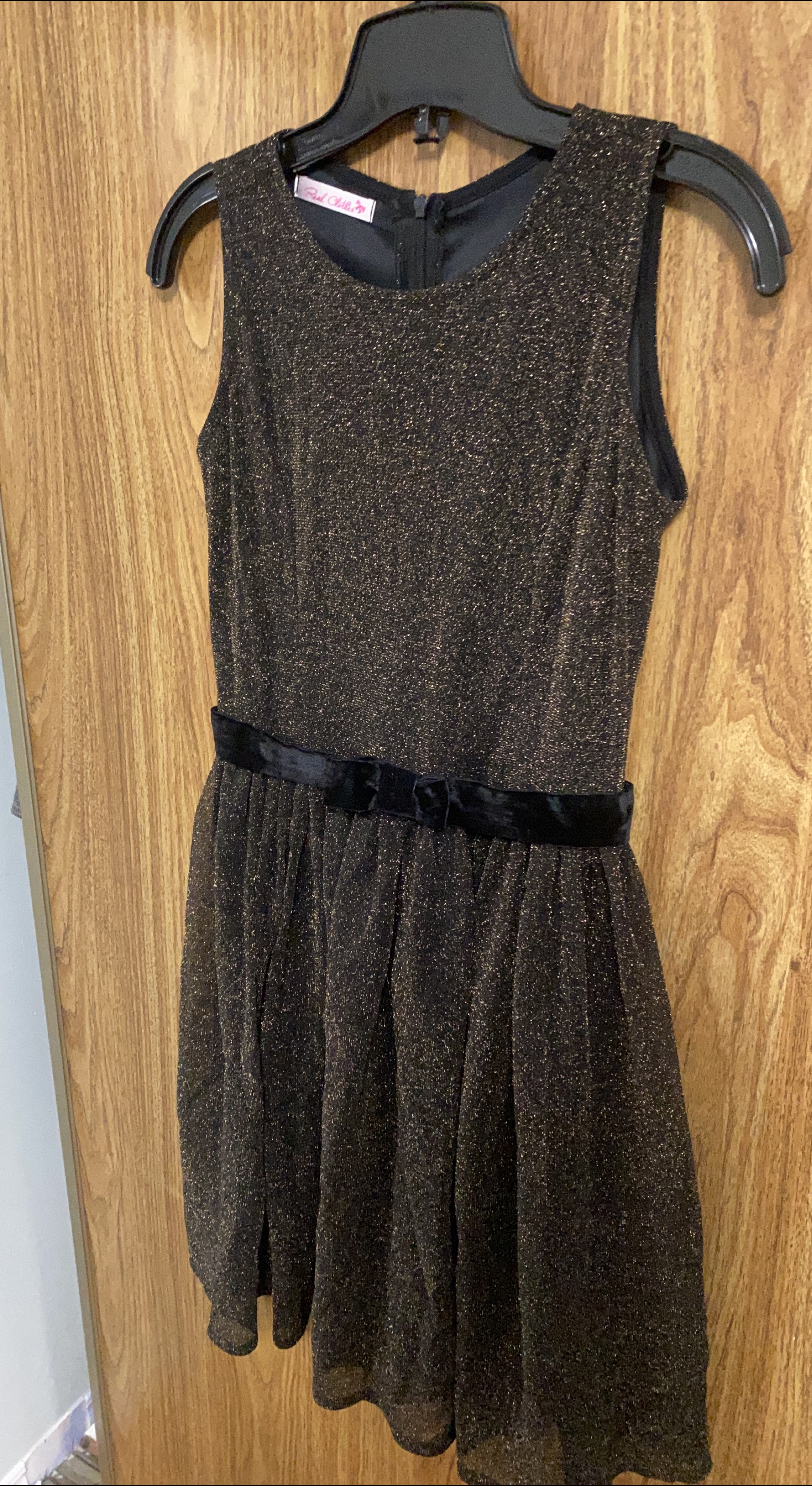 Gold Glitter Dress with Black Belt thumbnail