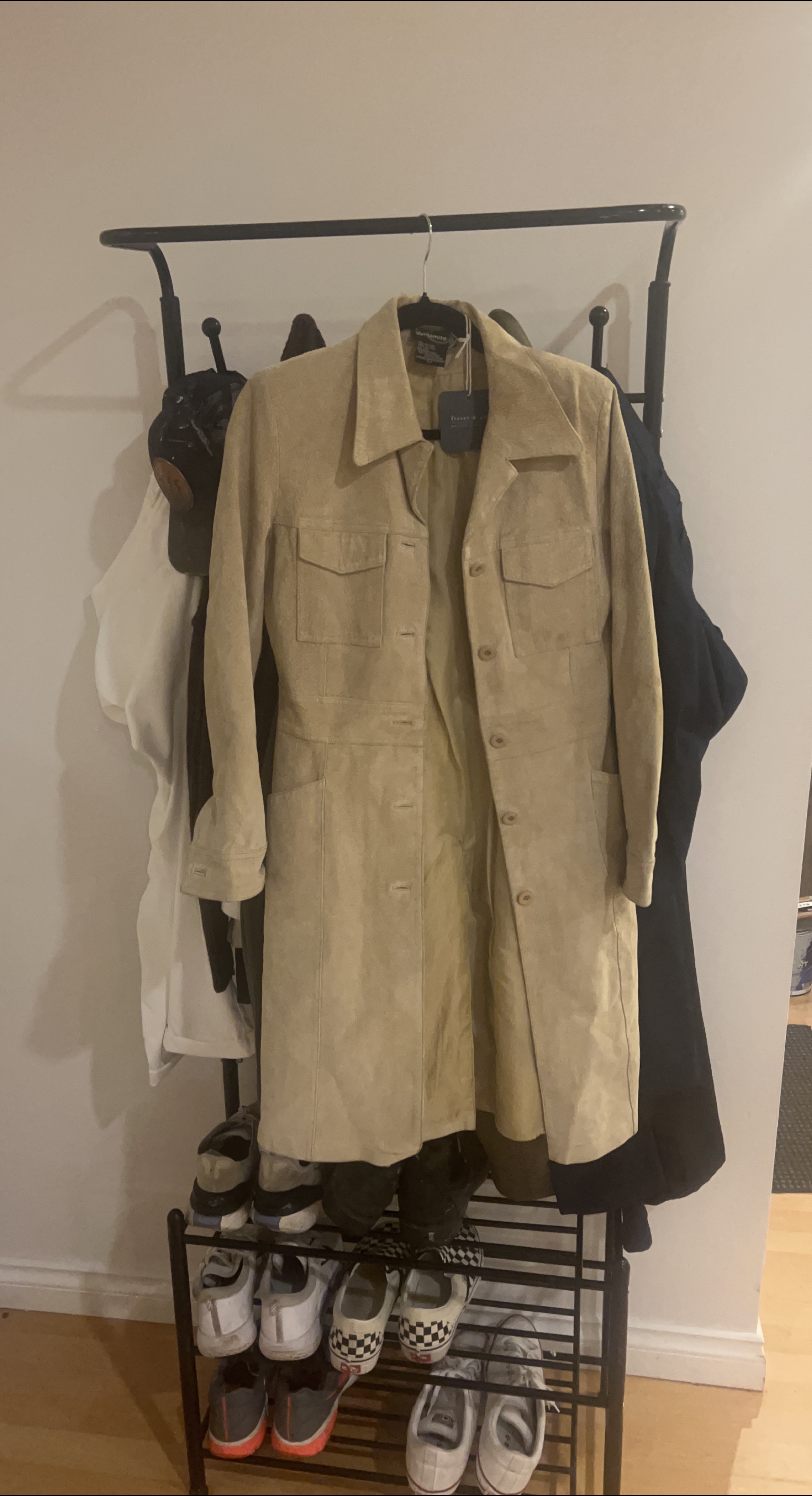 Dynamite Suede Leather Coat - Size S thumbnail