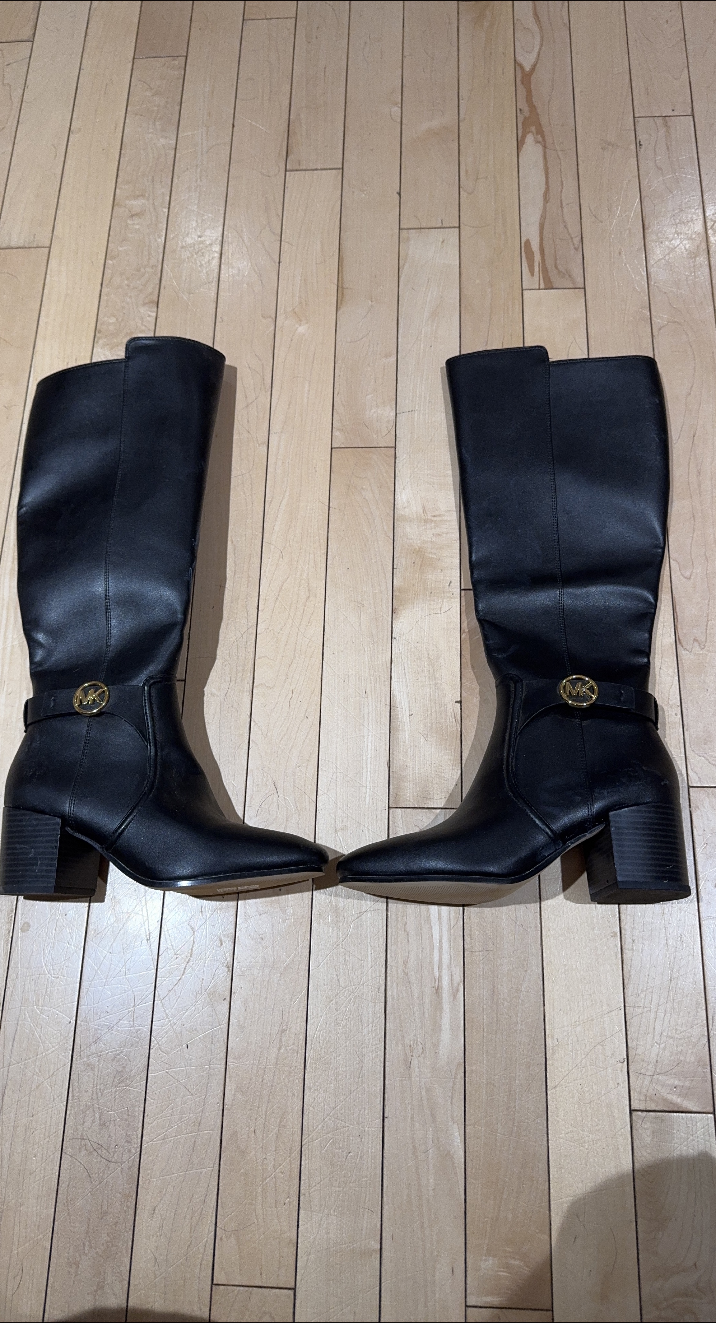 Michael Kors Black Leather Knee High Boots thumbnail