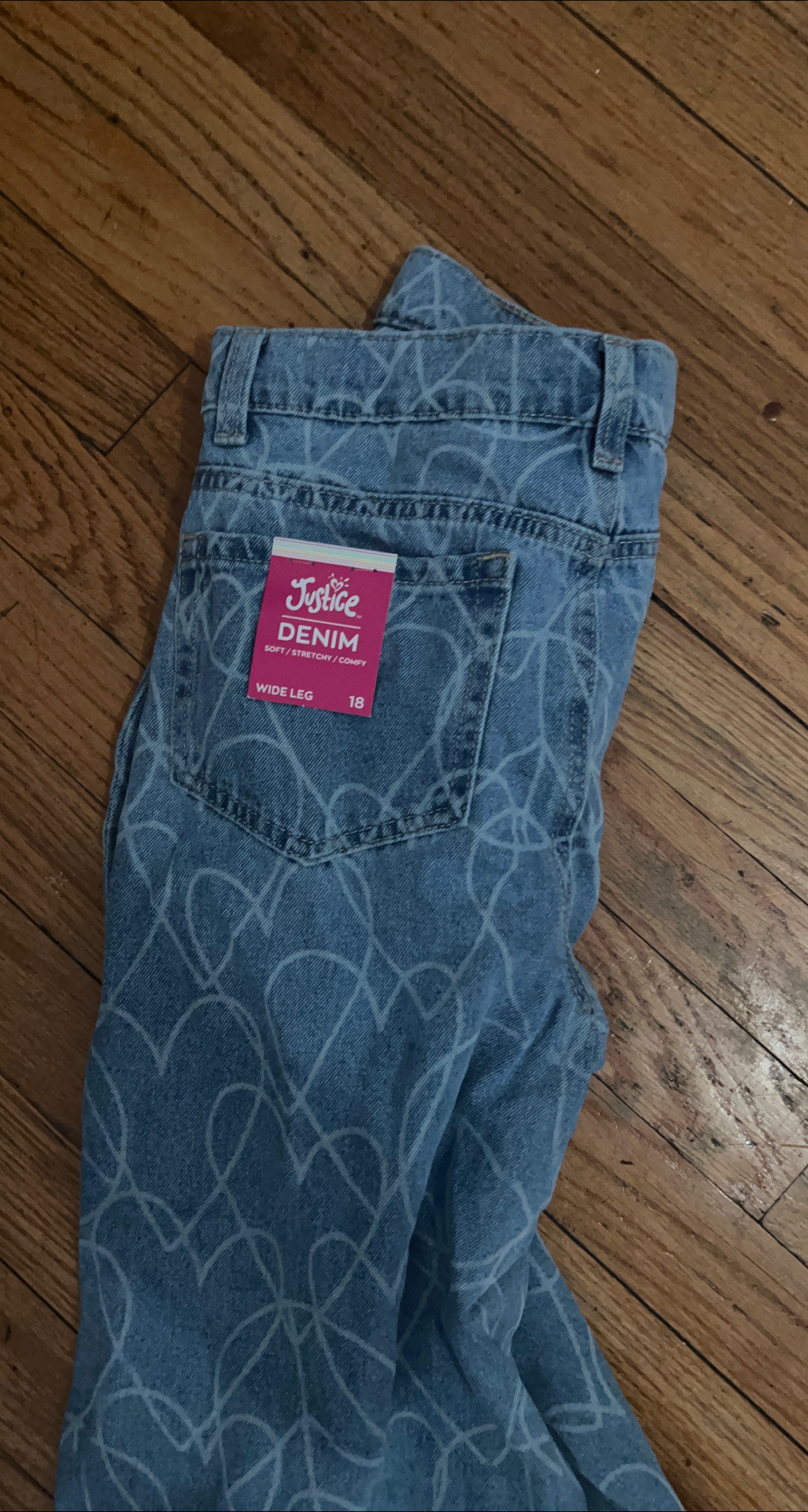 Justice Denim Wide Leg Jeans Size 18 for girl #freecycle thumbnail