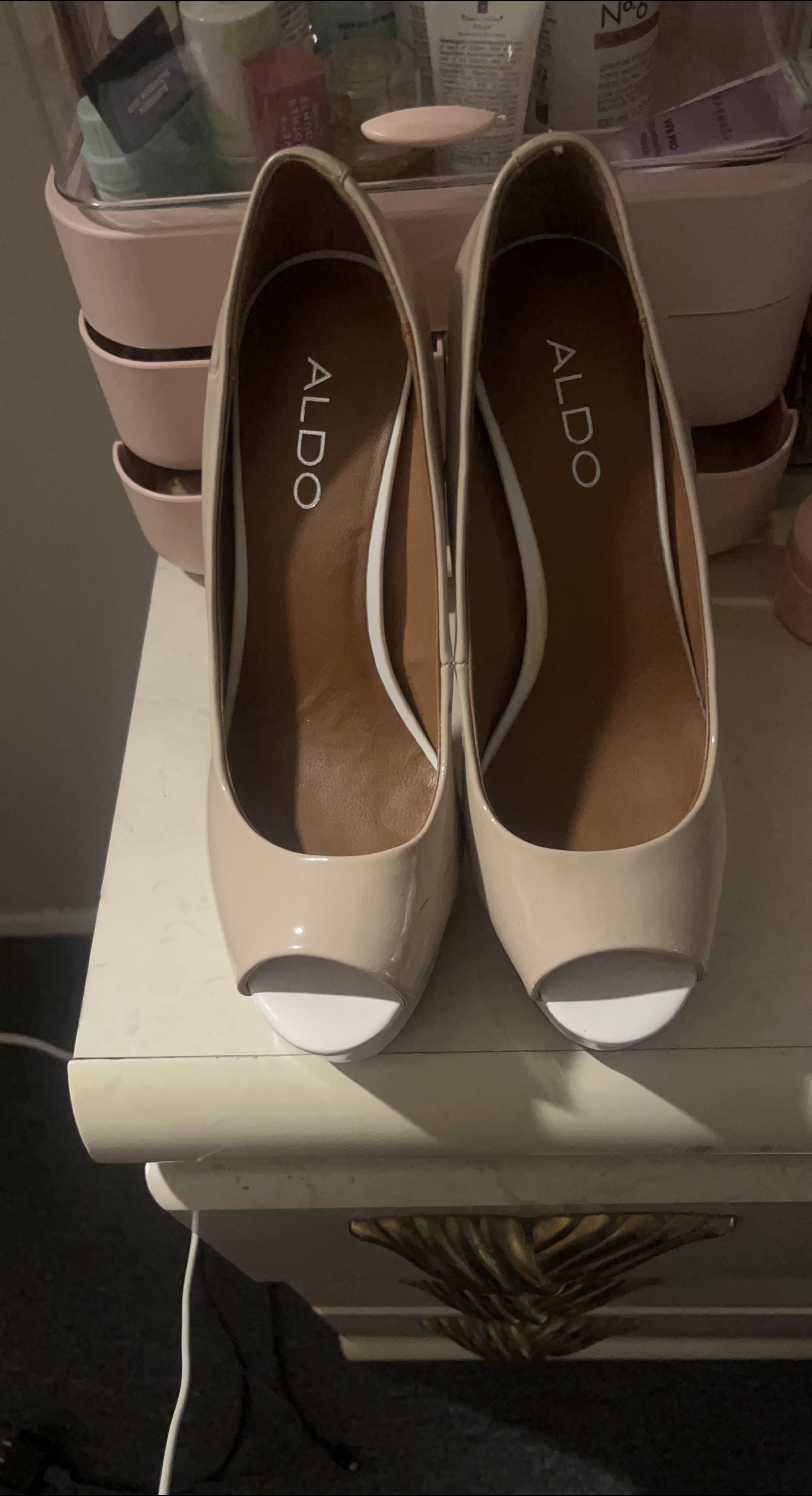 ALDO Beige Open Toe Heels thumbnail