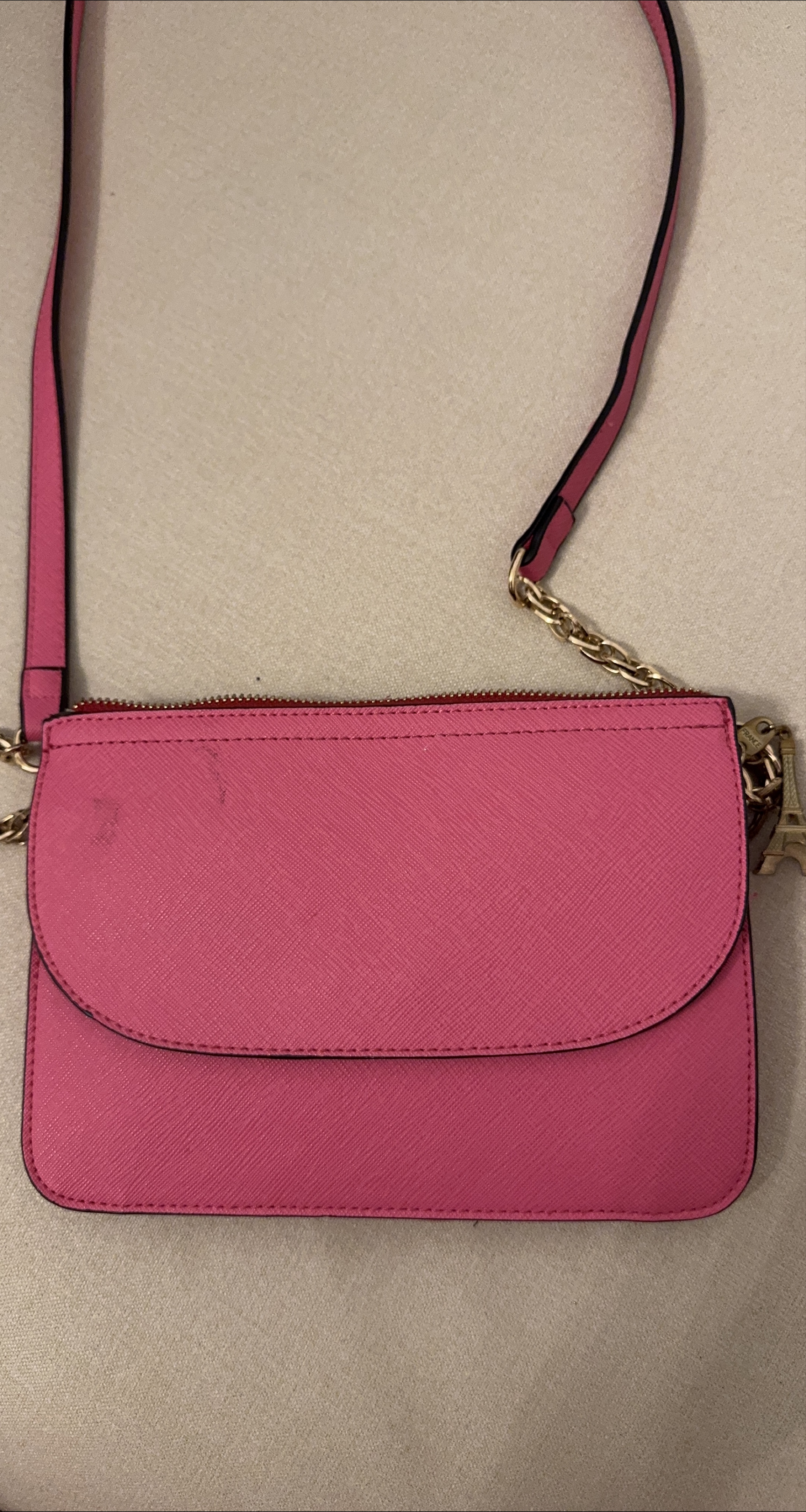 Pink Leather Crossbody Bag (small) thumbnail