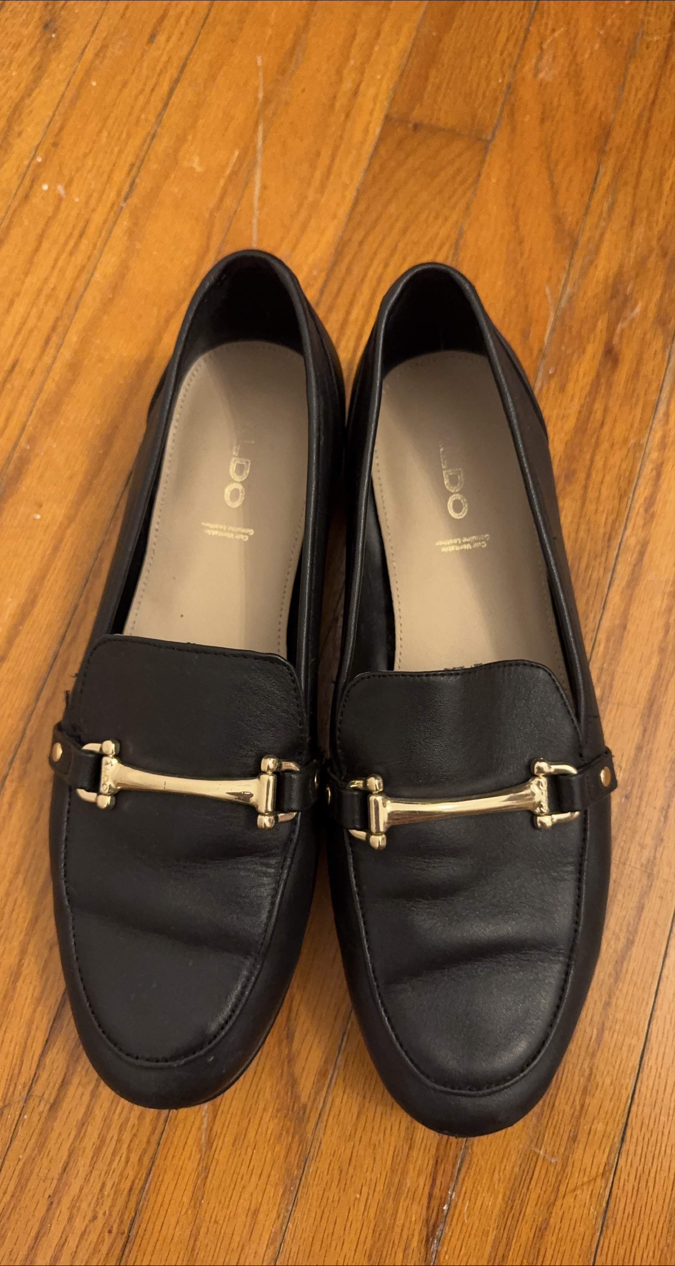 ALDO Black Leather Loafers thumbnail
