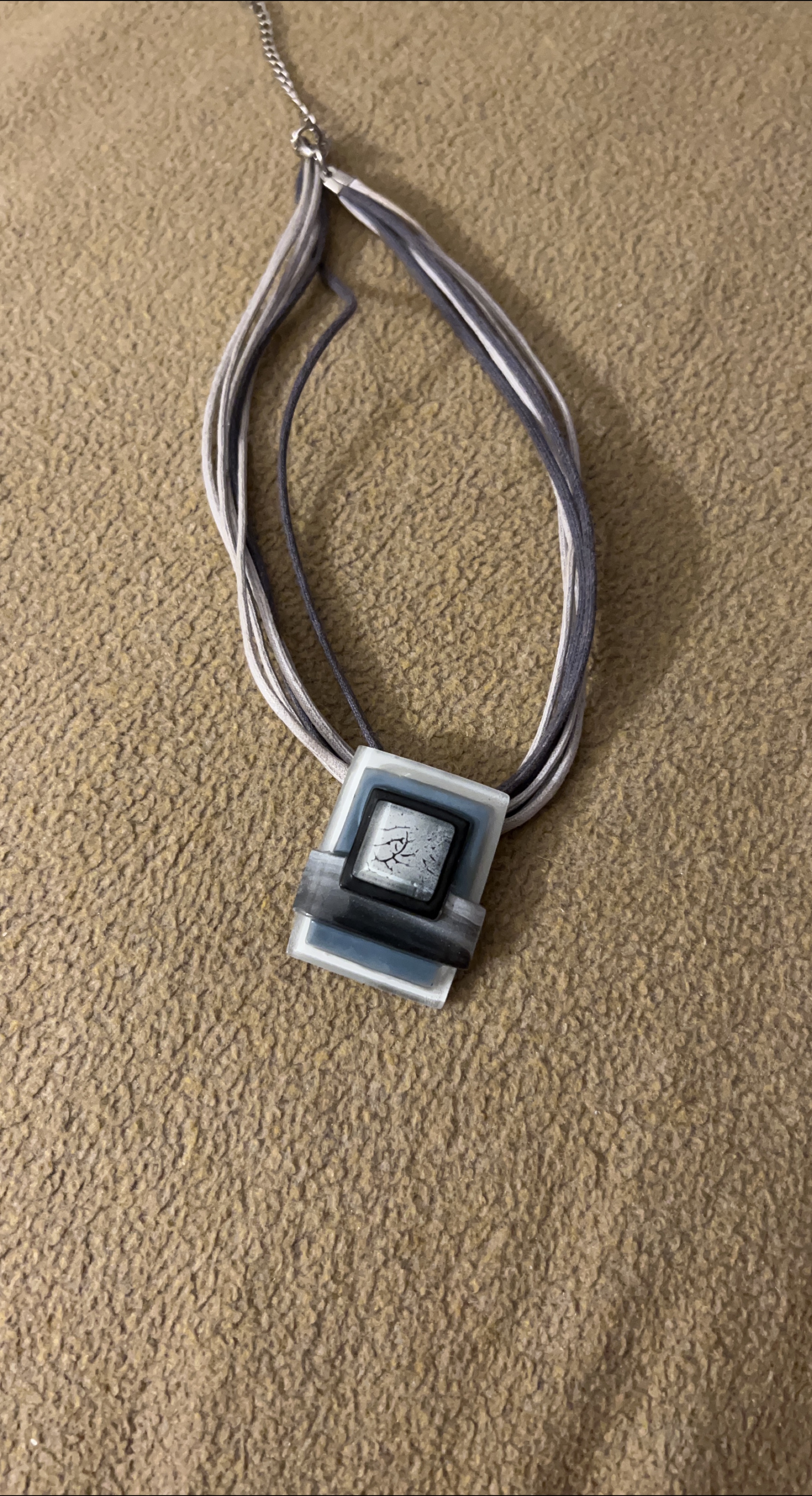 Handmade Square Pendant Necklace thumbnail