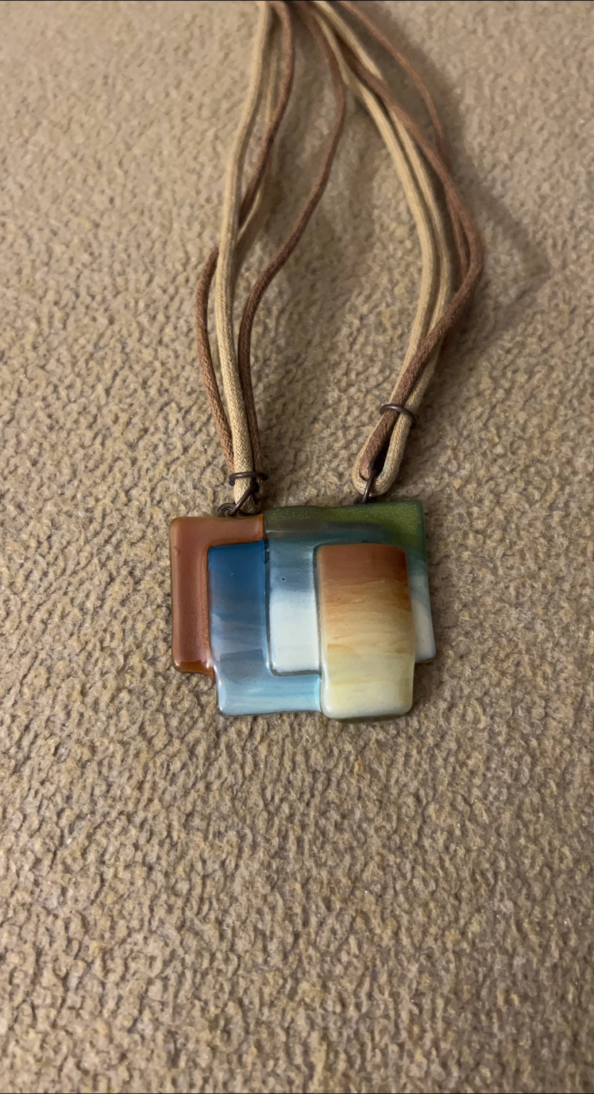 Necklace with Abstract Square Pendant thumbnail