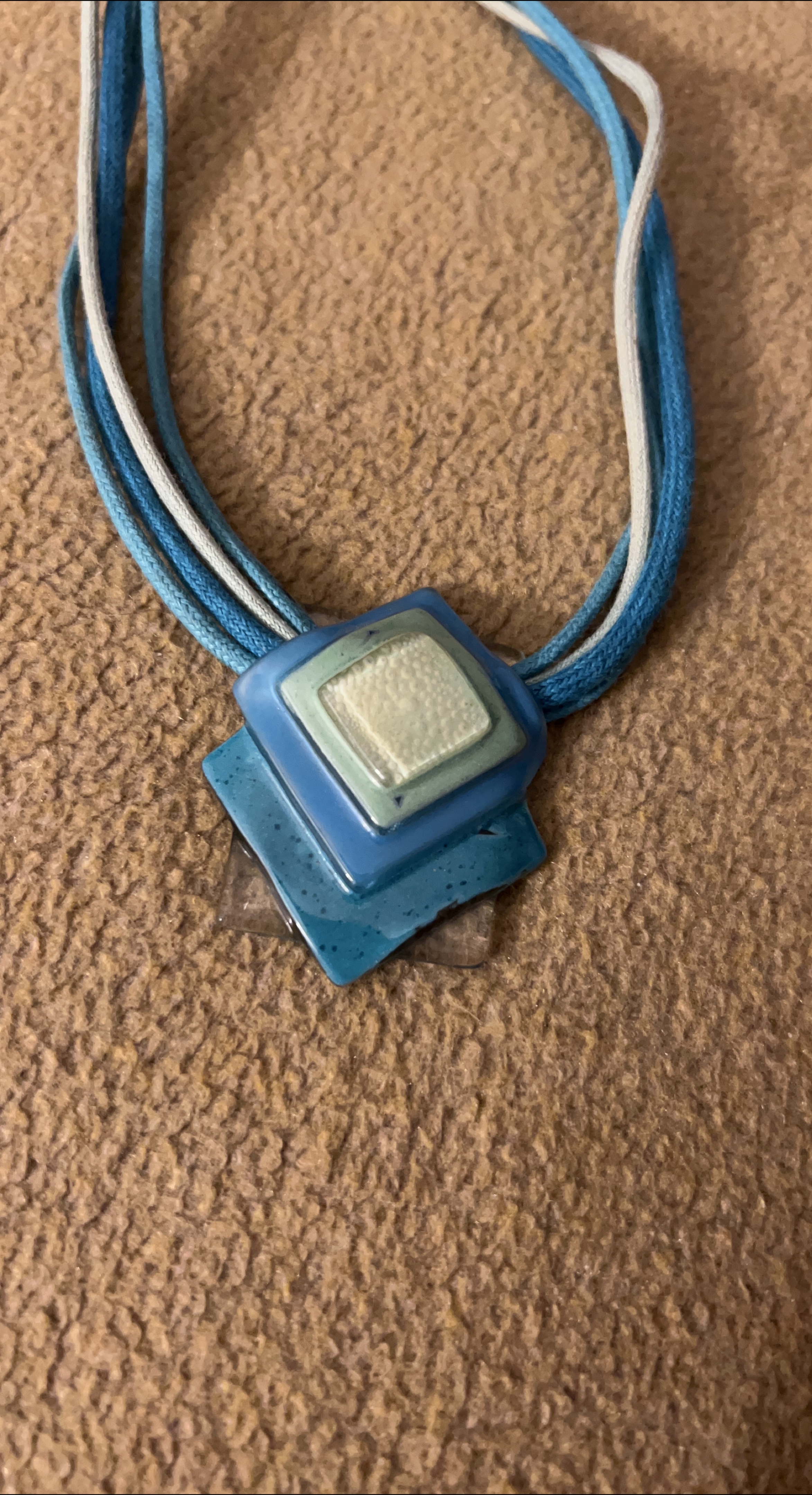 Blue & White Cord Necklace thumbnail