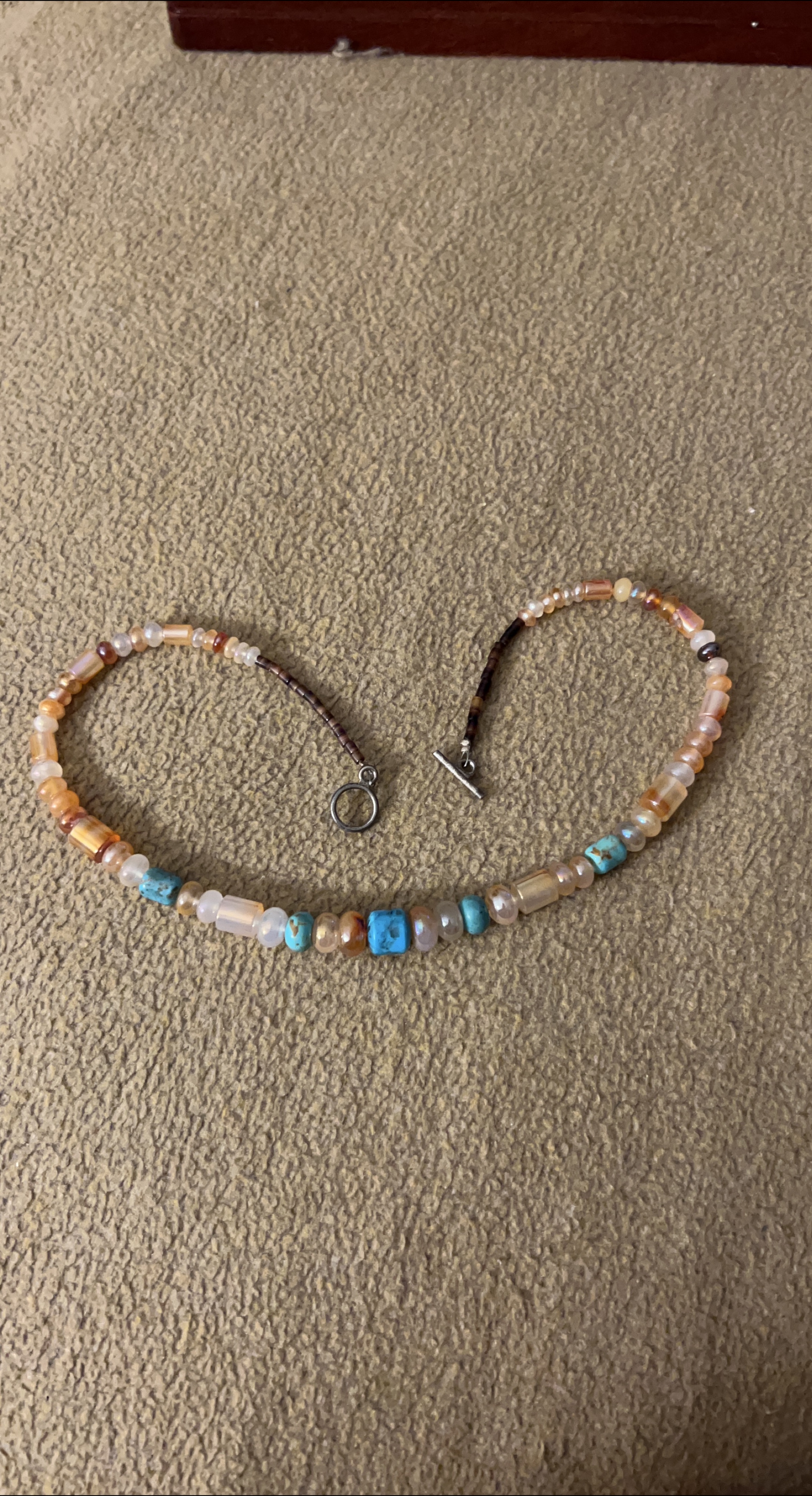 Beaded Necklace with Turquoise Accents thumbnail