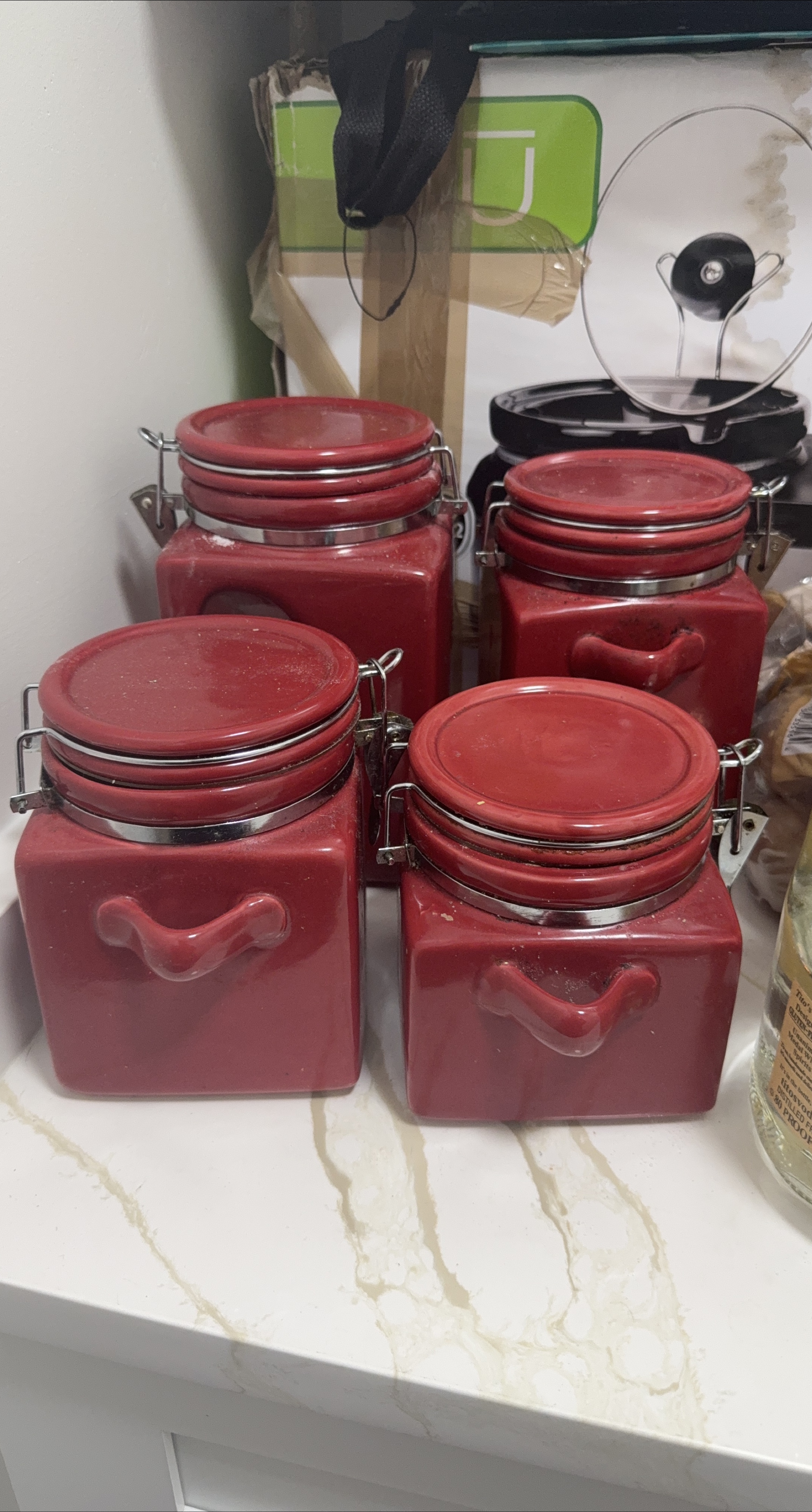 Red Kitchen Canisters - Set of 4 thumbnail