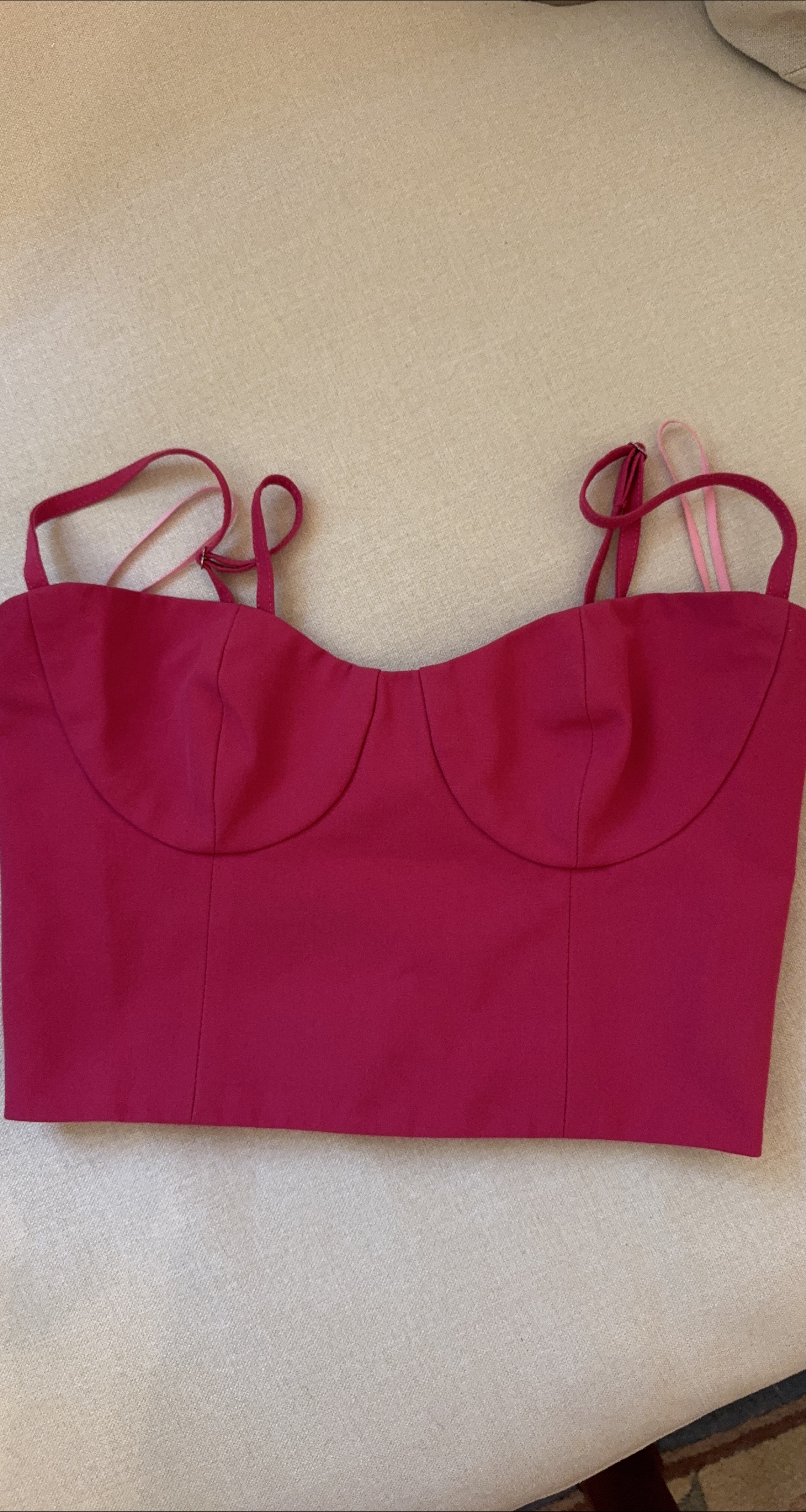BABATON XS Pink Bustier Cropped Top thumbnail