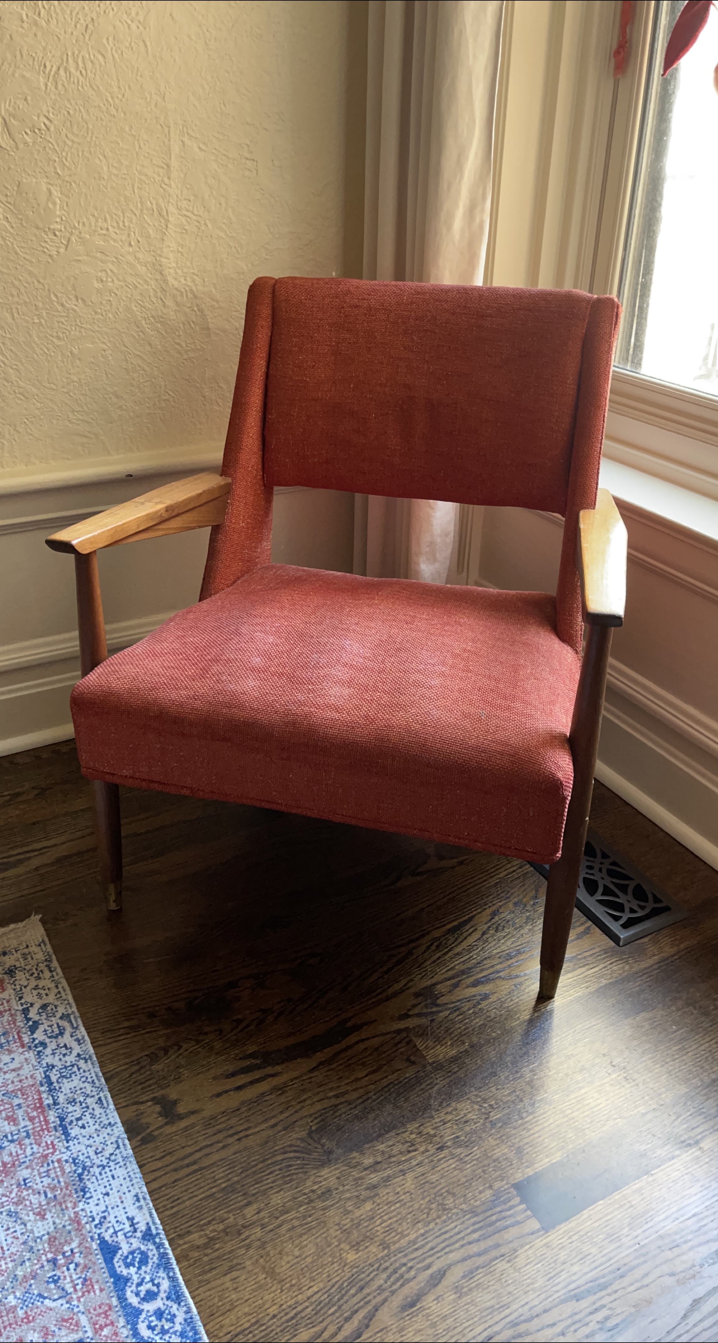 Mid-Century Modern Armchair - orange/red