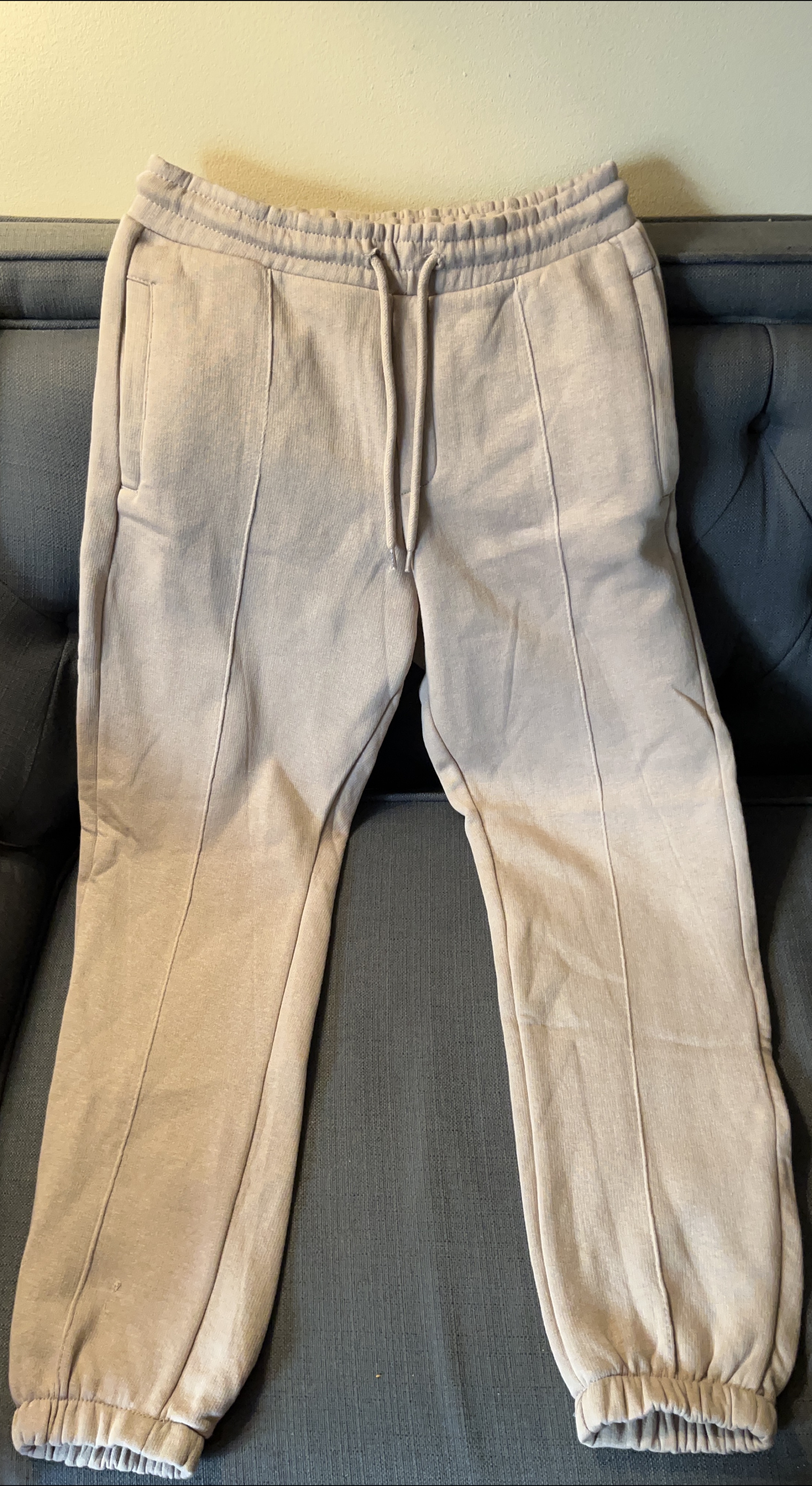 Bershka Beige Sweatpants - Size L thumbnail