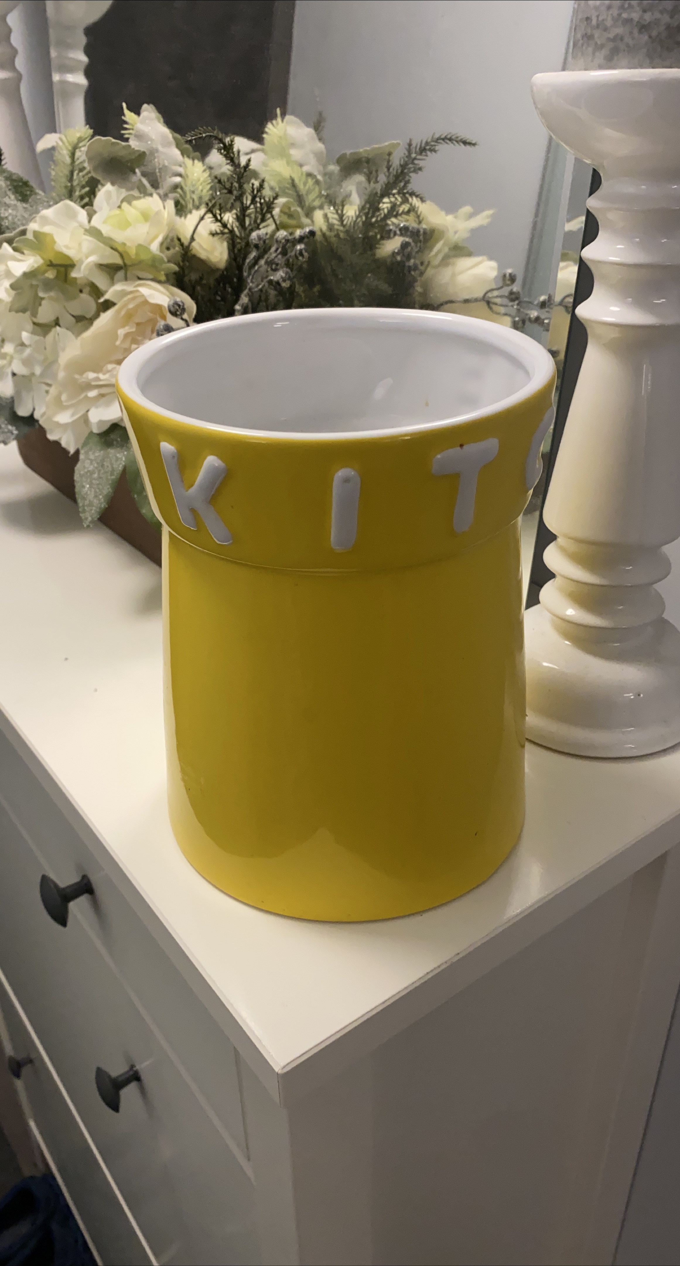 Yellow Ceramic Kitchen Utensil Holder thumbnail