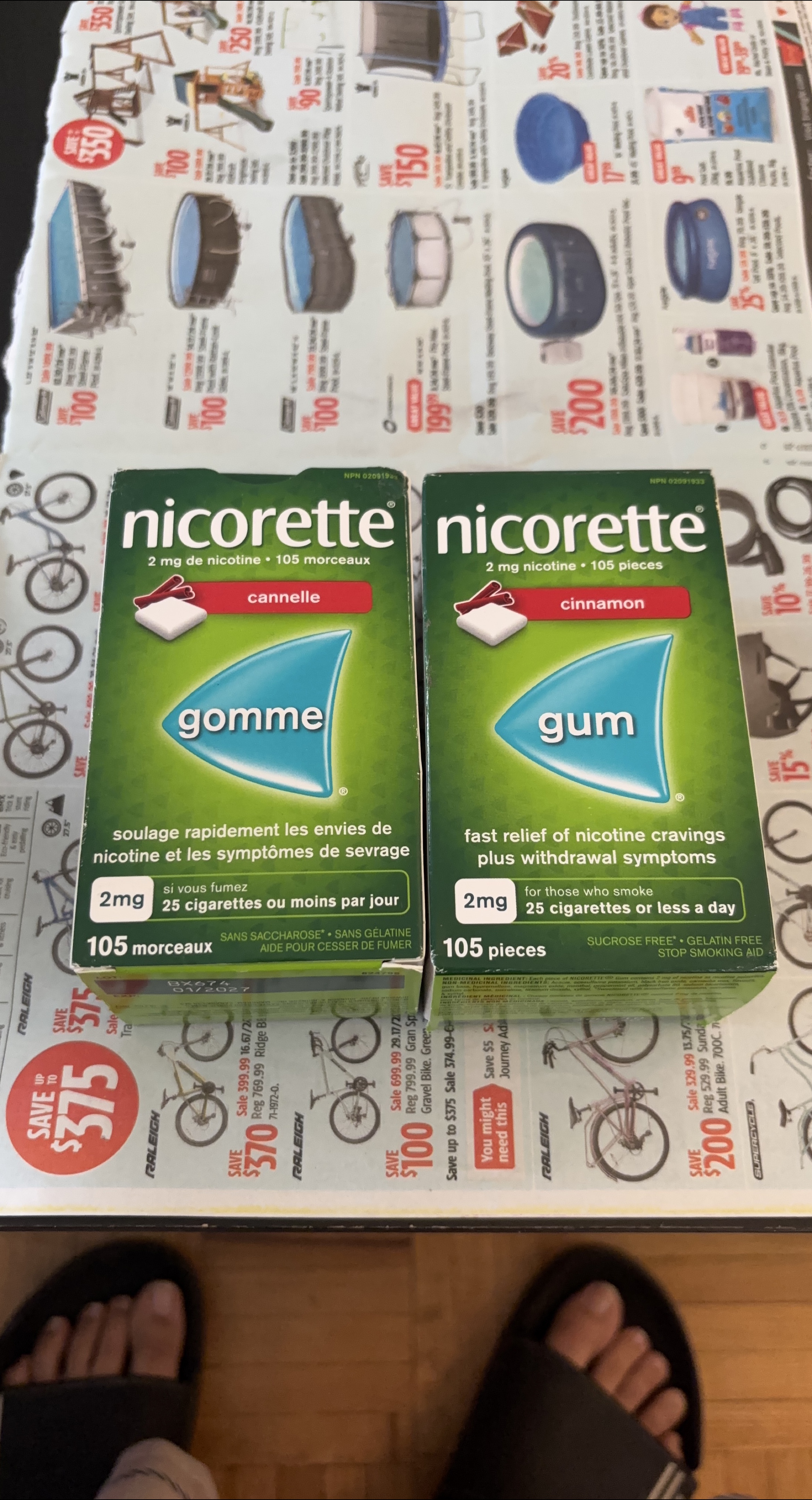 Nicorette Cinnamon Gum 2mg 105 Pieces