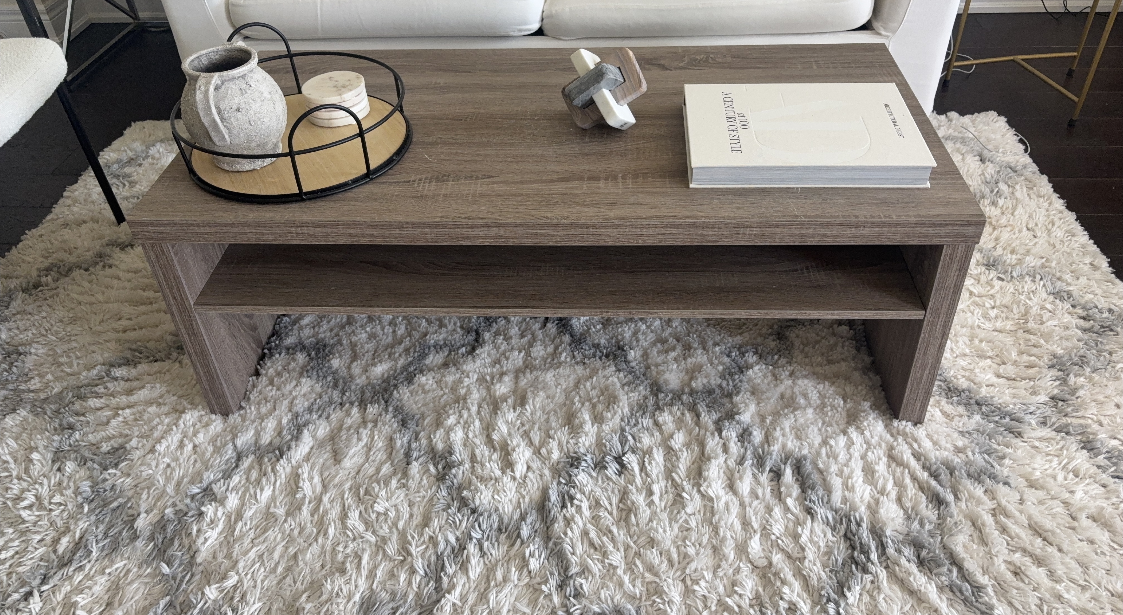 Brown Coffee Table with Shelf thumbnail
