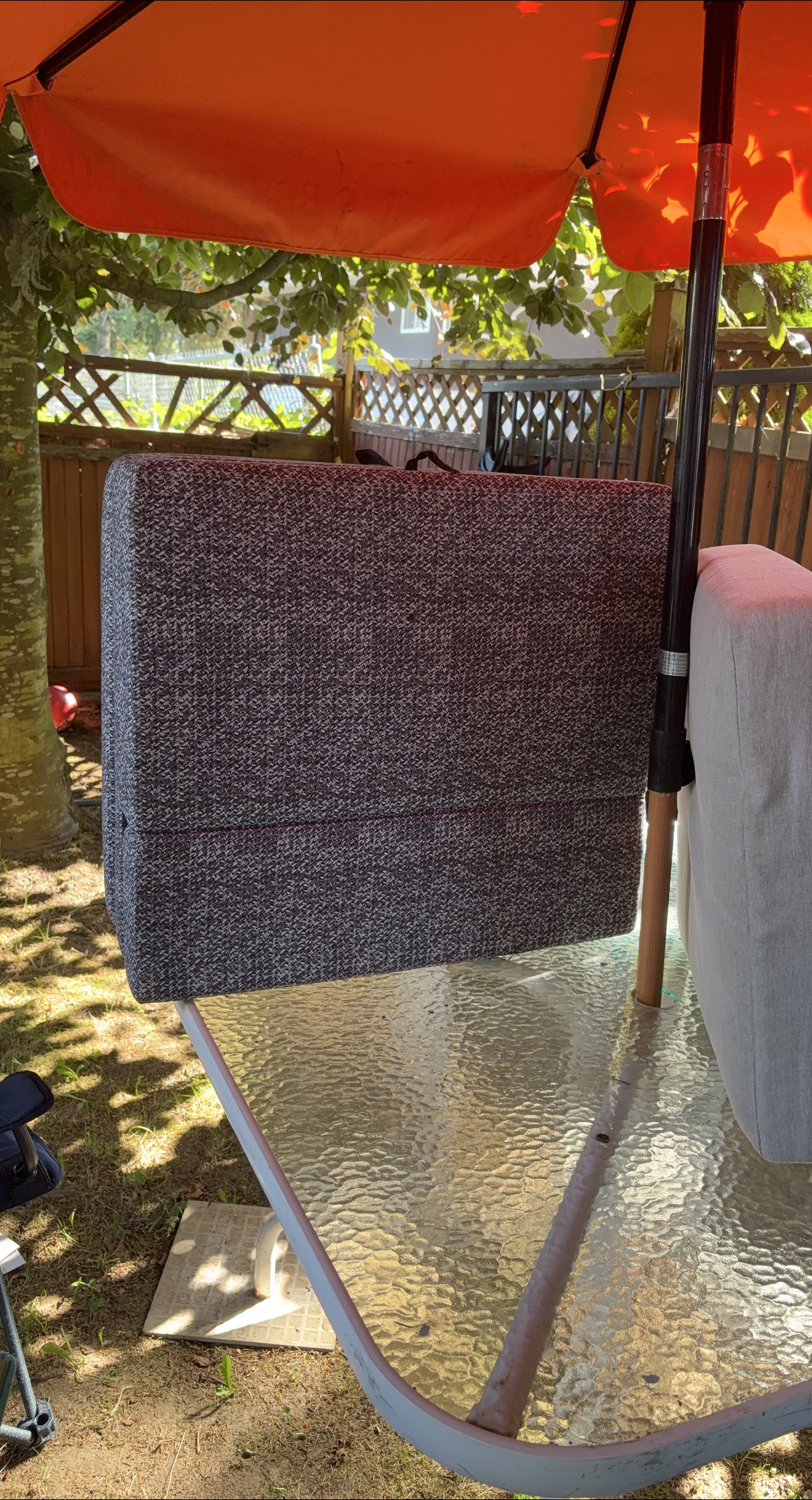 Foldable bed- Grey Patterned Fabric thumbnail