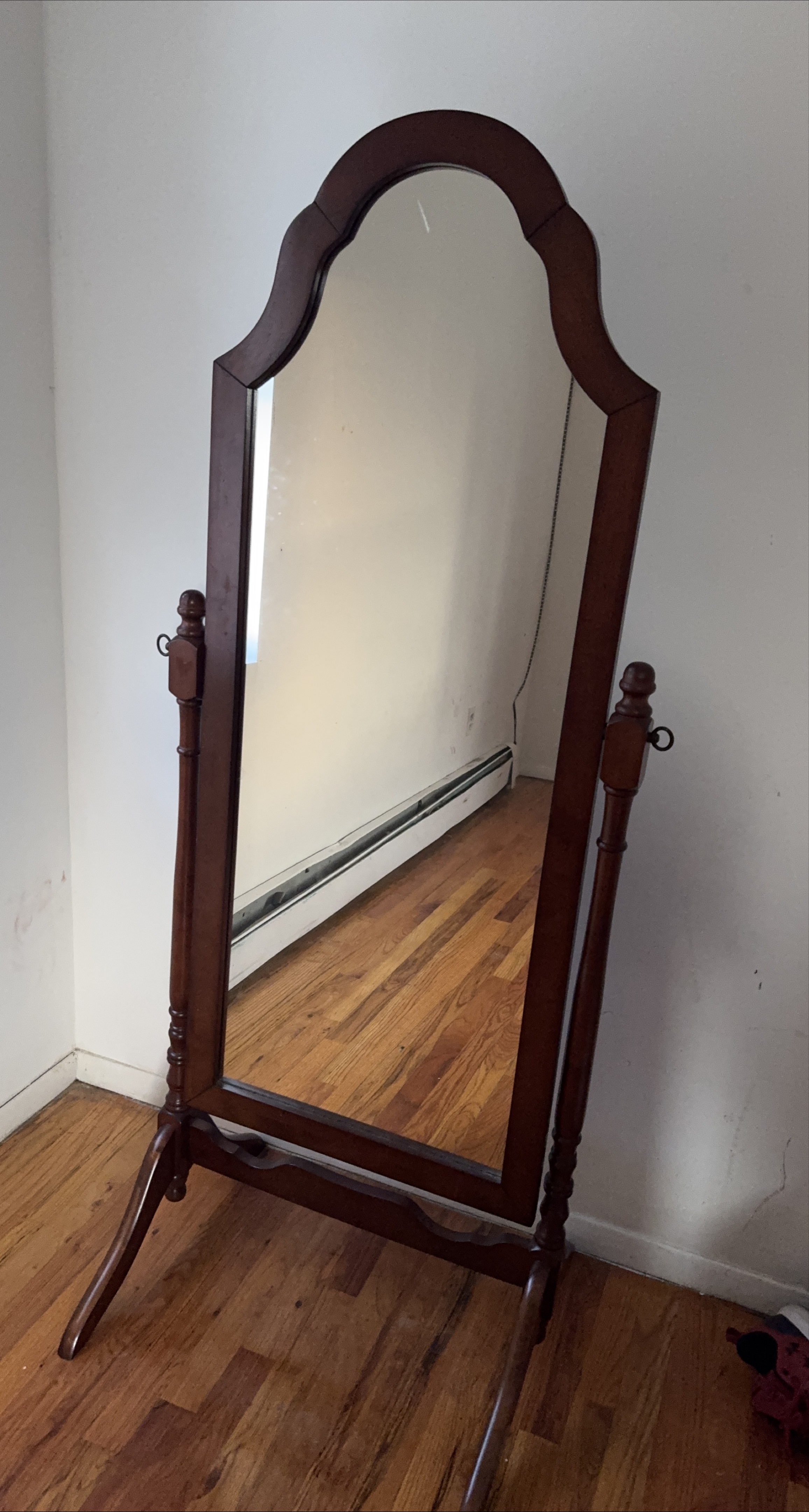Wooden Cheval Mirror - Brown thumbnail