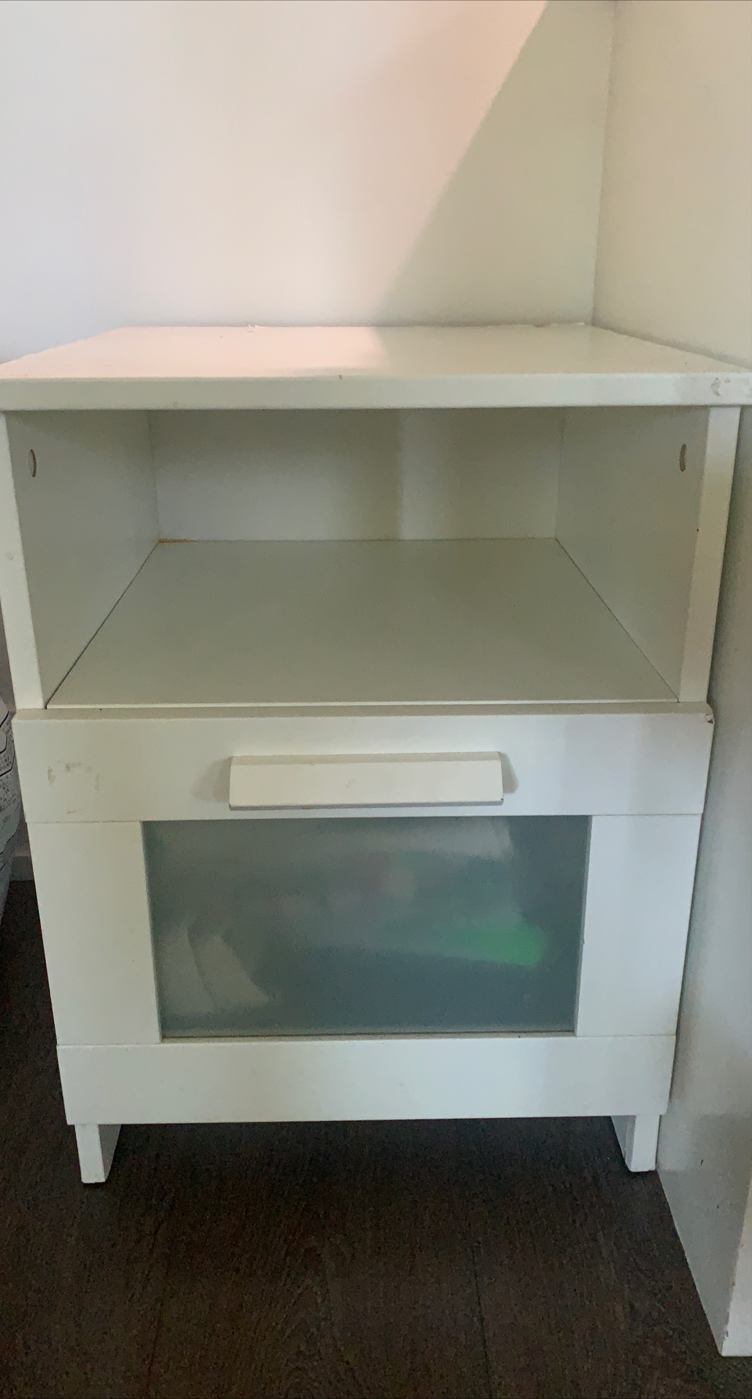 White Side Table with Drawer thumbnail