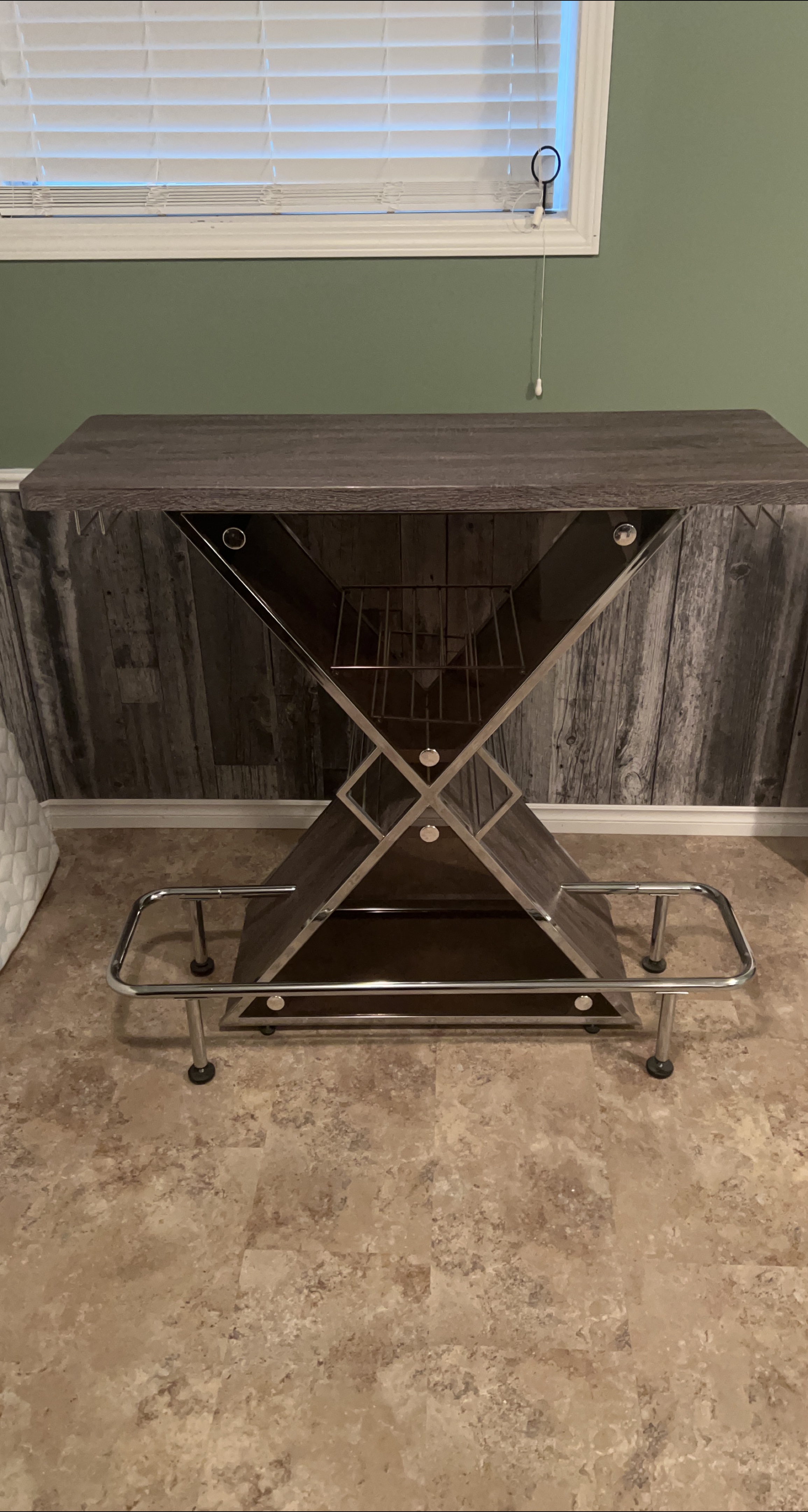 Modern Bar Table with Wine Rack thumbnail