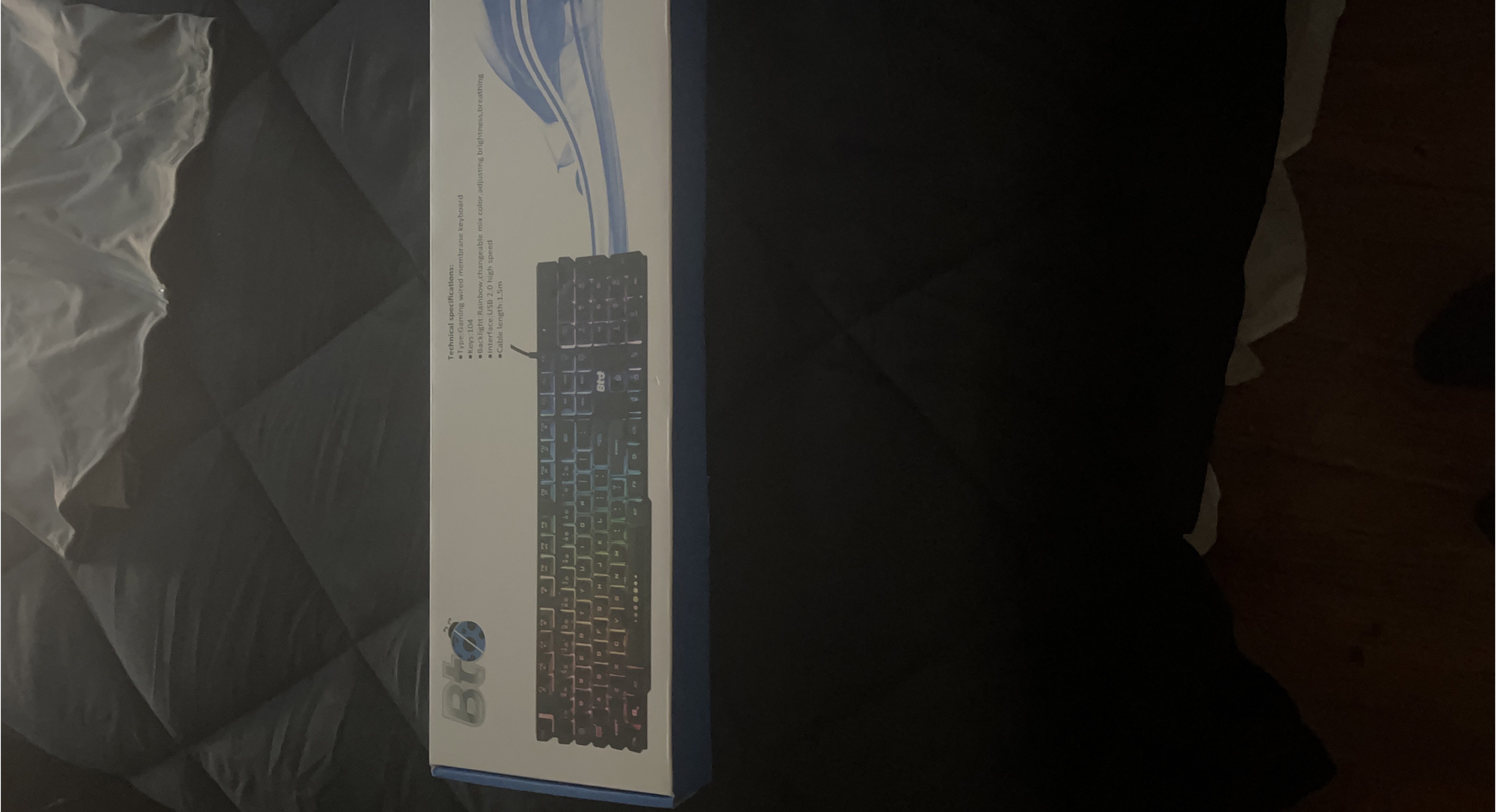 Bto Gaming Wired Membrane Keyboard - Rainbow Backlit thumbnail
