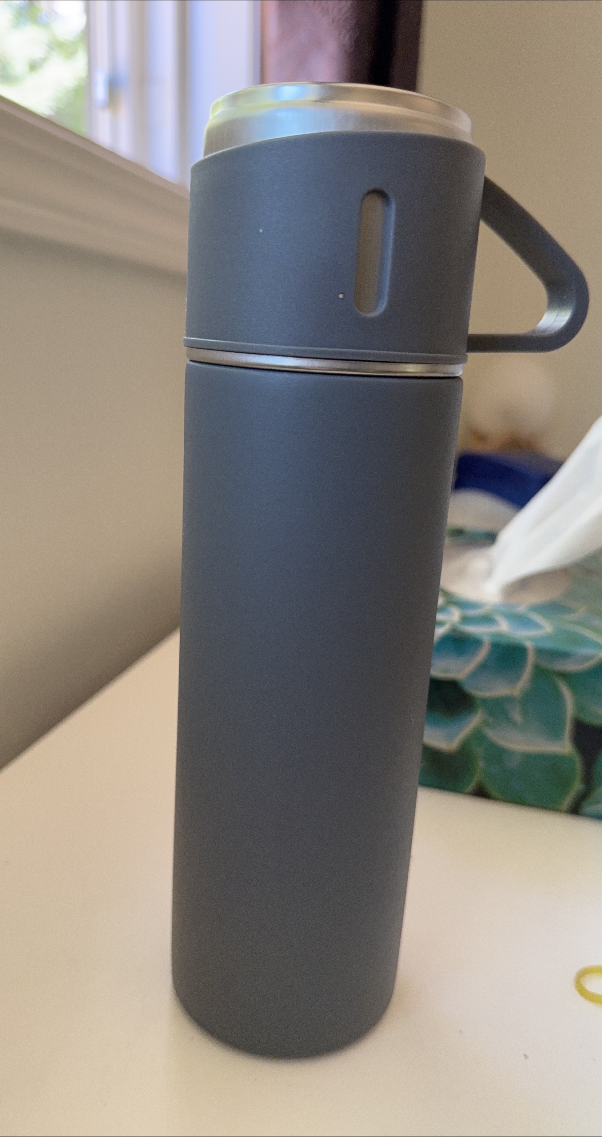 Grey Water Bottle with Handle