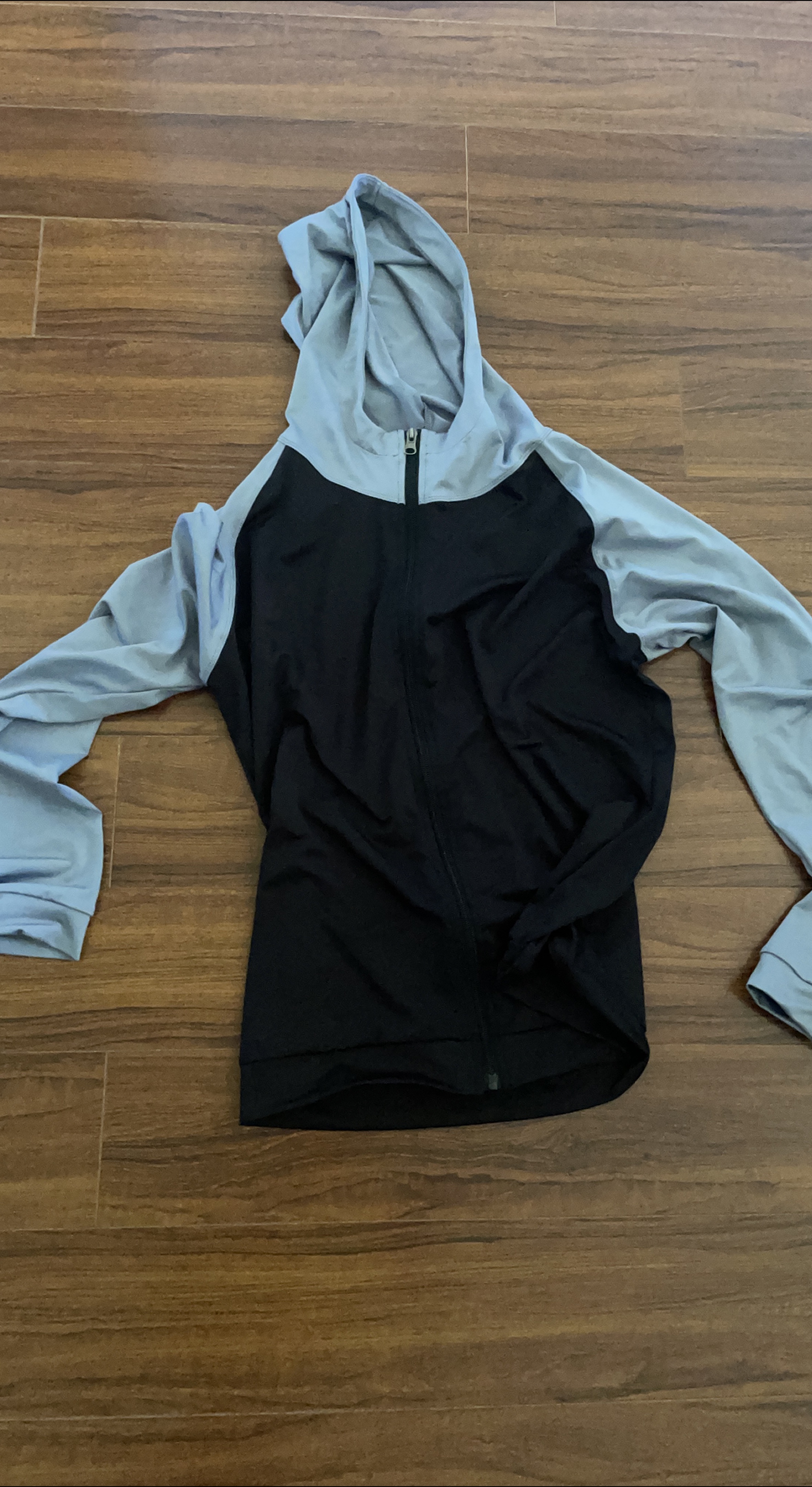 Black & Light Grey Zip-Up Hoodie thumbnail