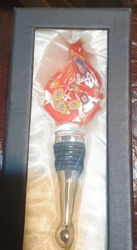 Murano Style Glass Bottle Stopper - New in Box! thumbnail