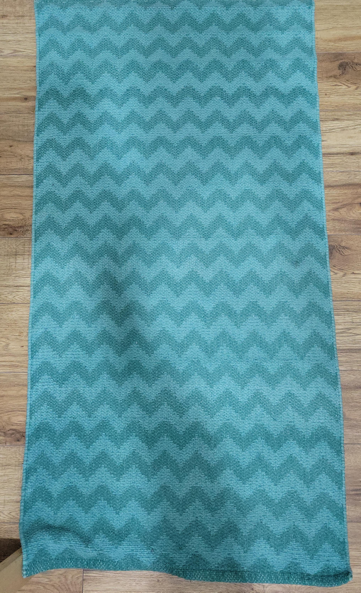 Ikea Green Chevron Patterned Throw Blanket thumbnail