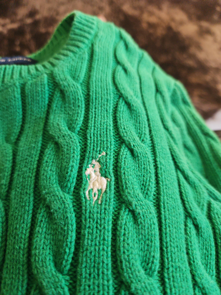 Ralph Lauren Cable Knit Sweater Green