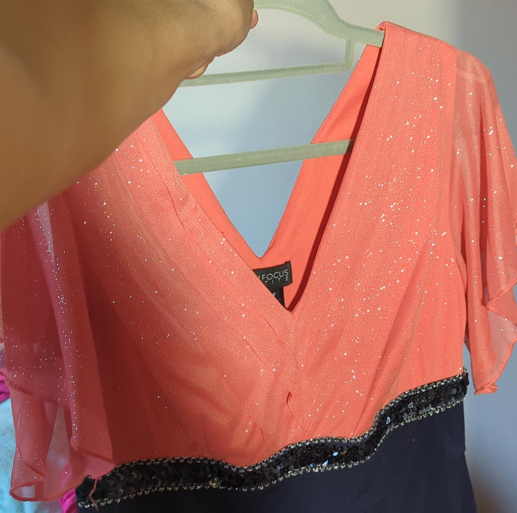 Coral and Navy Dress