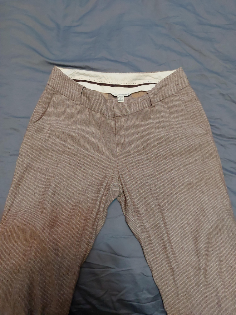 Banana Republic Tan Straight Leg Linen Blend Pants - Size 6 thumbnail