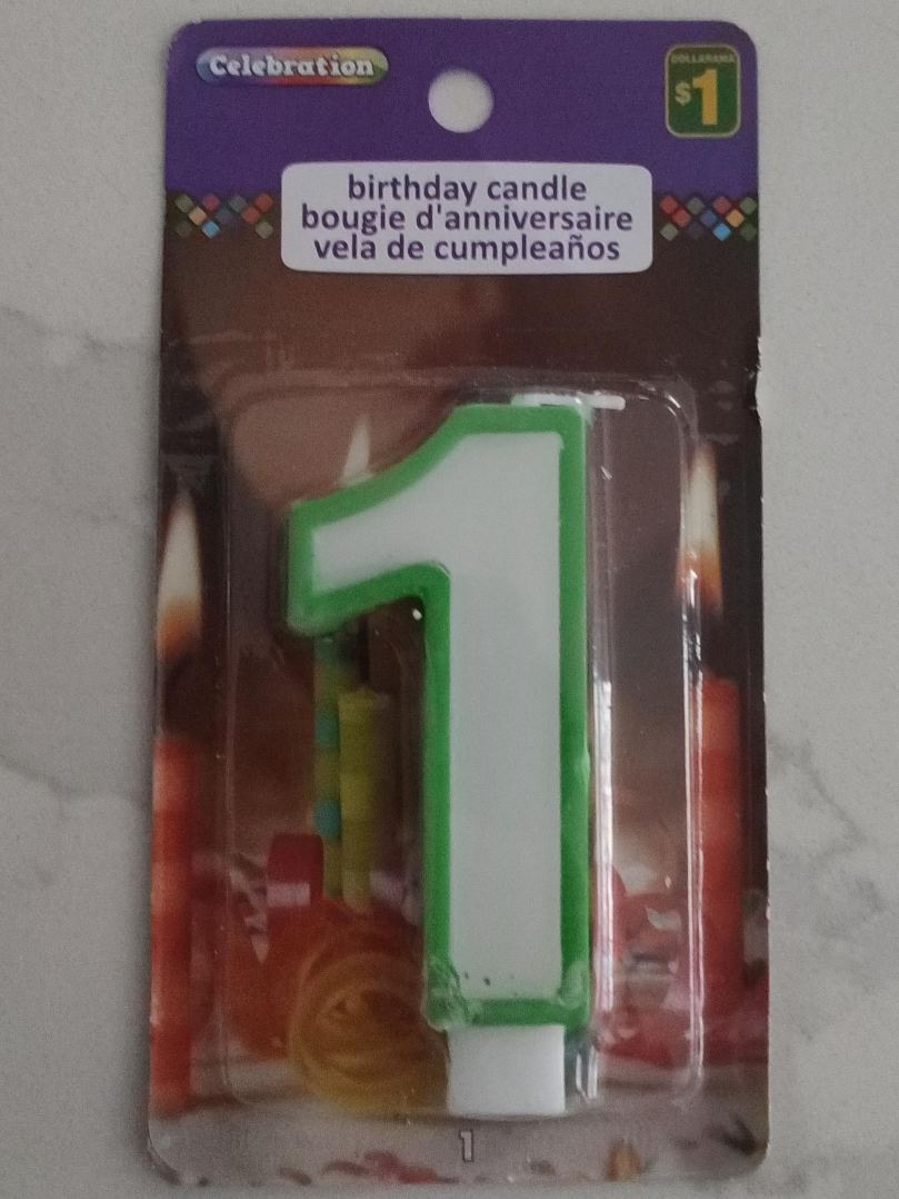 Celebration Birthday Candle - Number 1 thumbnail