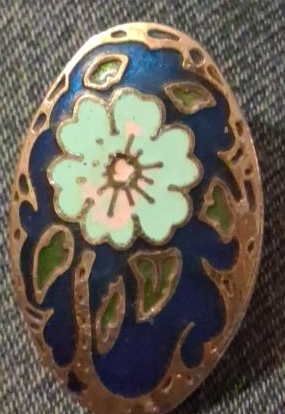 cloisonnè flower inlay earrings