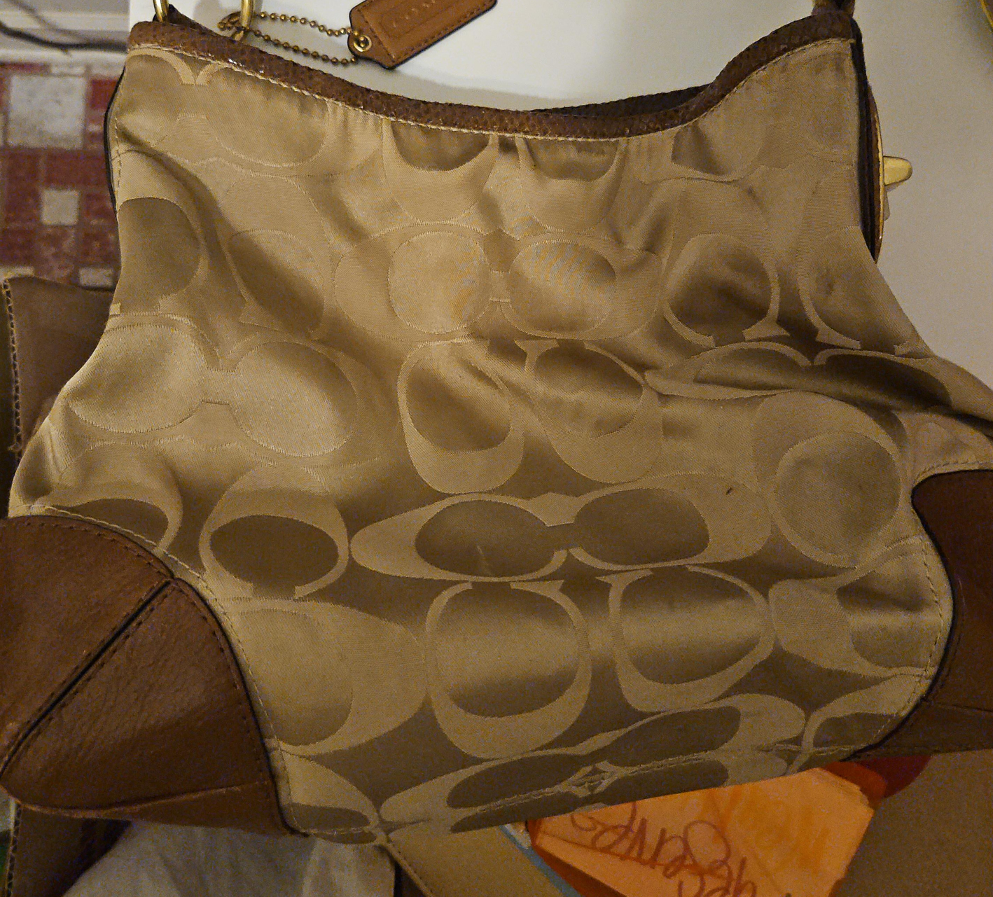 Coach Beige/Brown Signature Hobo Bag thumbnail