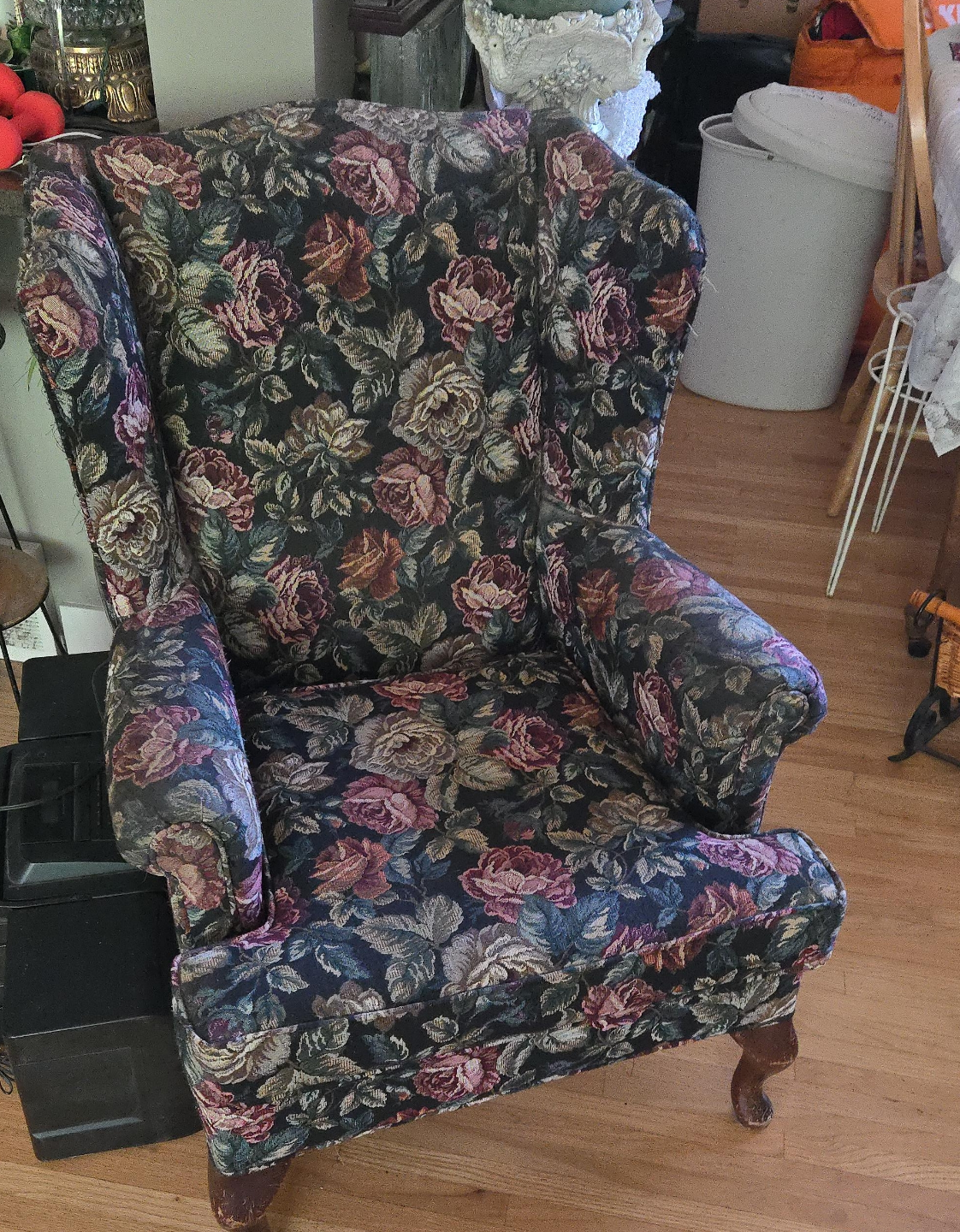 Wingback Armchair with Floral Pattern thumbnail