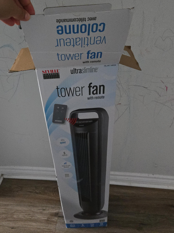 Seville Classics Tower Fan with Remote thumbnail