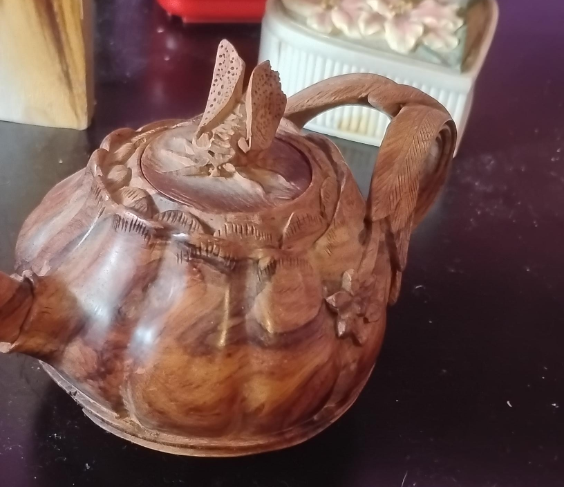 Hand-Carved Wooden Teapot thumbnail