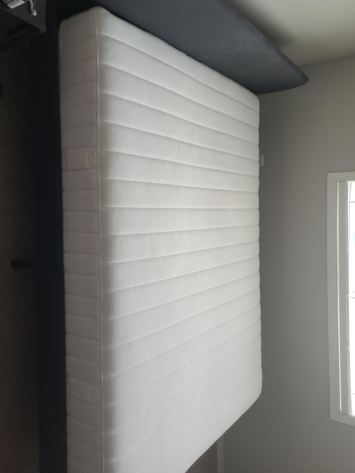 IKEA white mattress with grey bed (Double) thumbnail