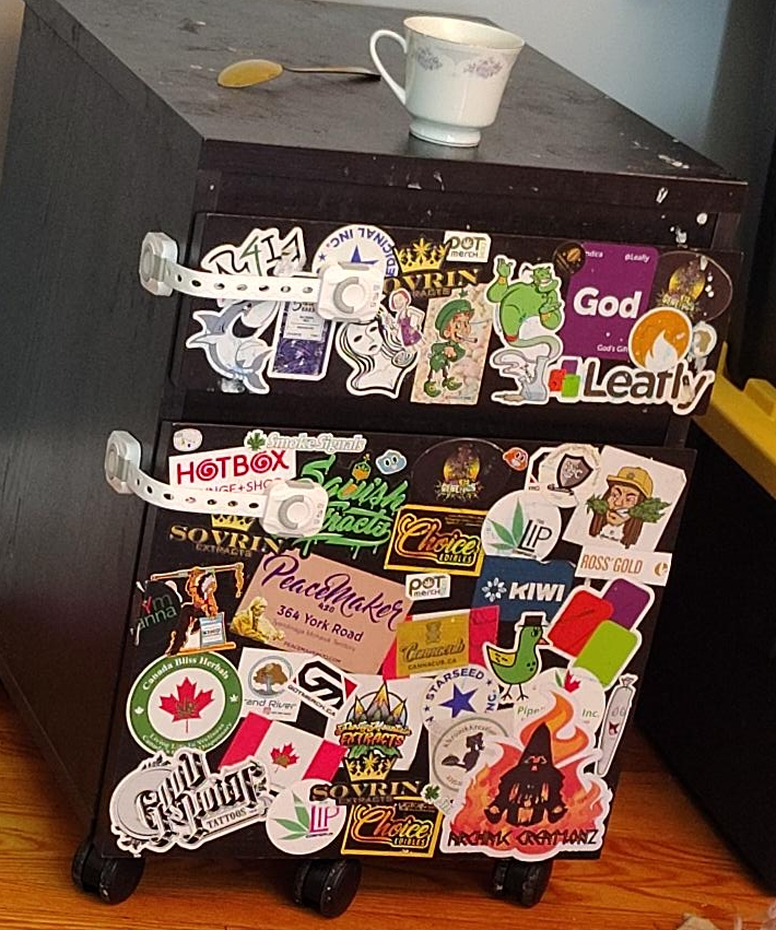 Black Two-Drawer Rolling Cart thumbnail
