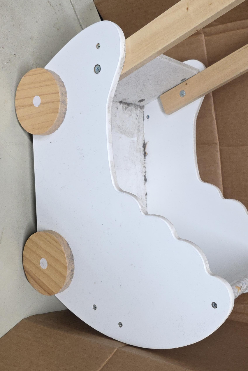 White Wooden Rocking Cradle stroller decoration thumbnail