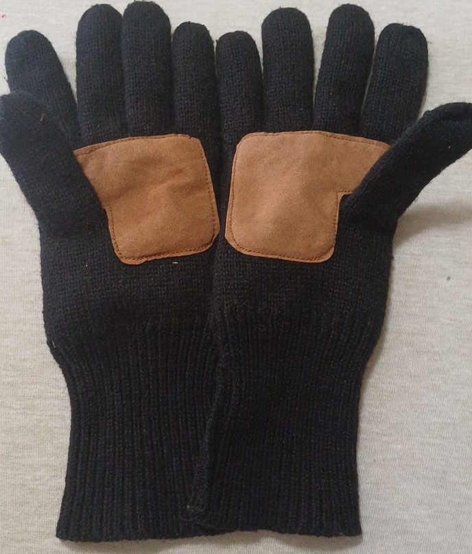 Black Gloves with Brown Patches thumbnail
