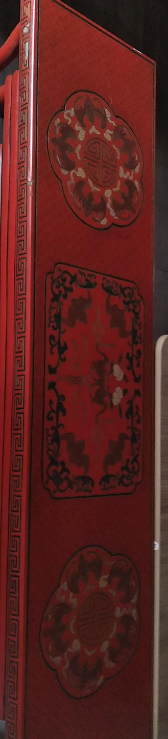 Red lacquered table