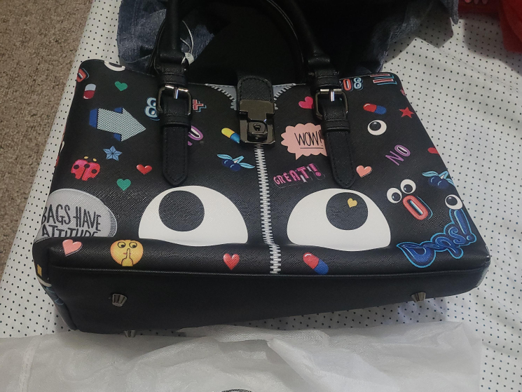 eye theme Fun Black Novelty Print Handbag