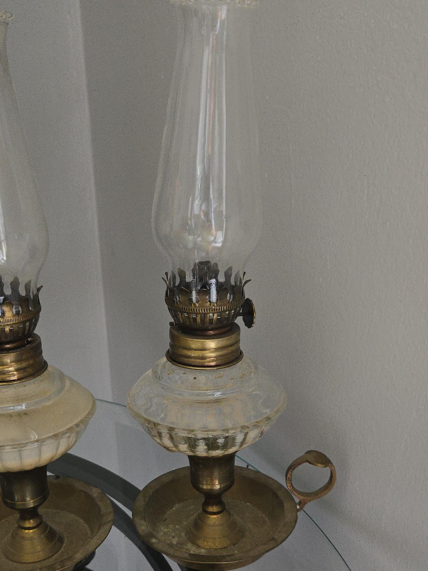 Antique Oil Lamps - Pair thumbnail