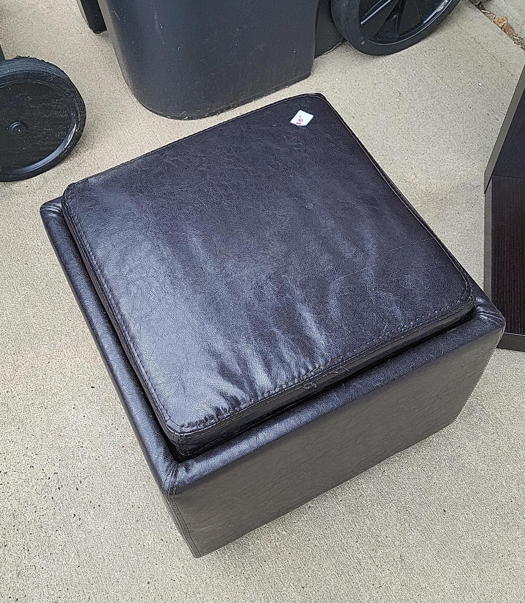 Black Storage Ottoman