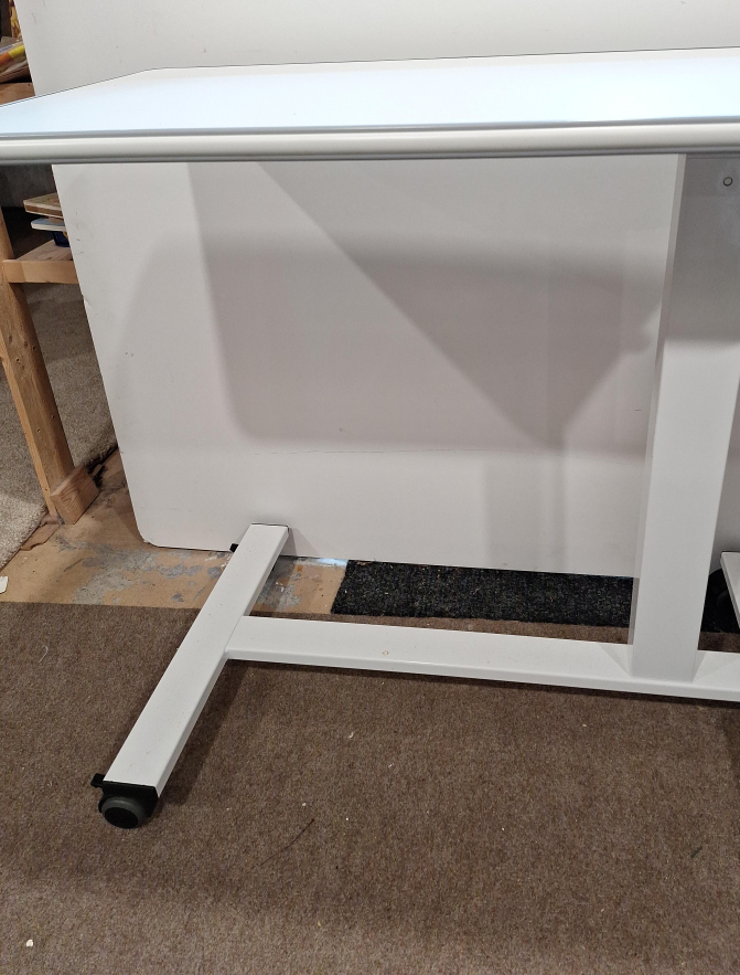White adjustable medical bed table thumbnail