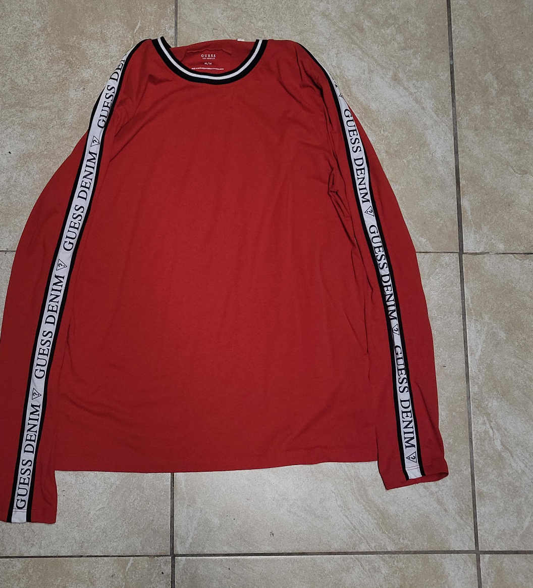 Guess Denim Red Long Sleeve Shirt thumbnail