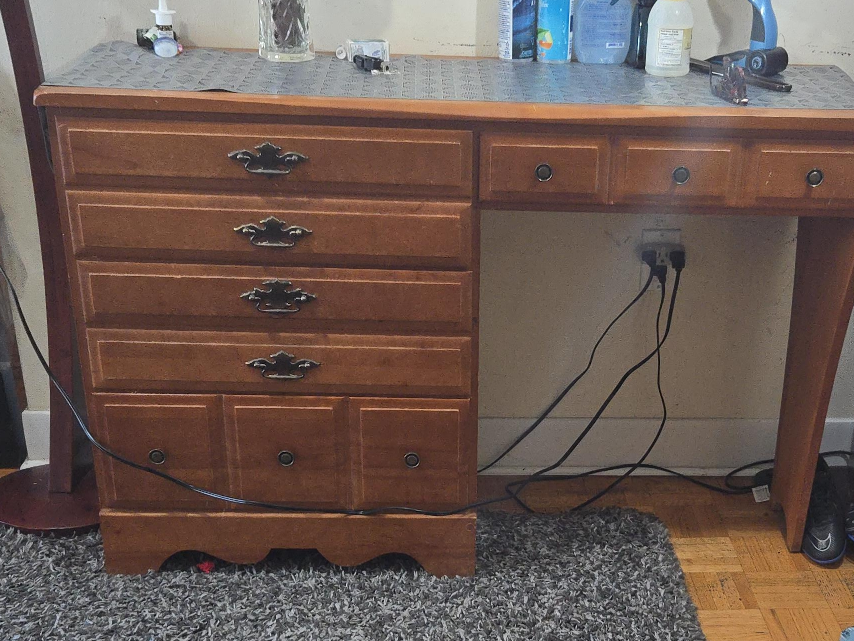 Wooden Desk with Drawers