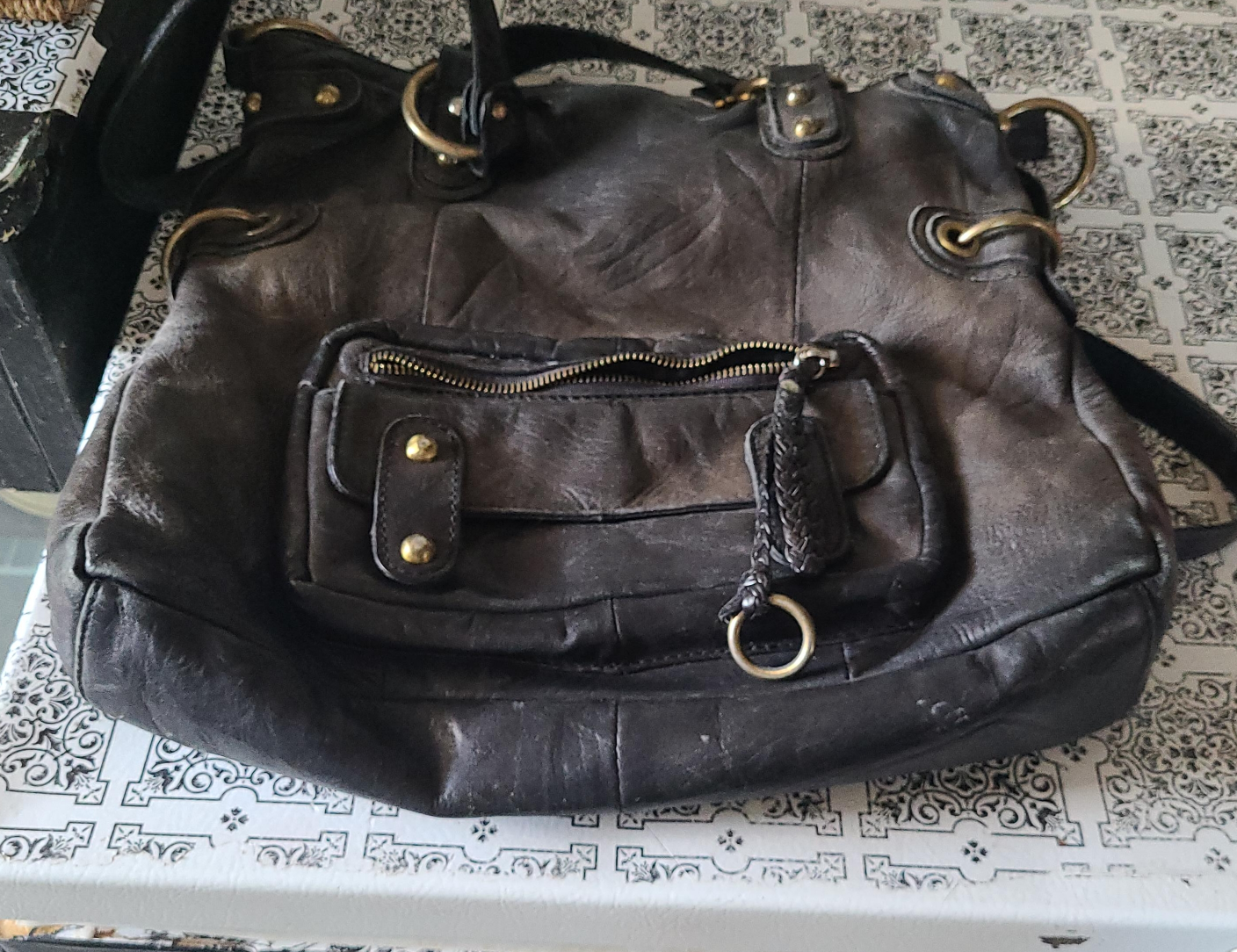 Vintage Dark Brown Leather Purse thumbnail