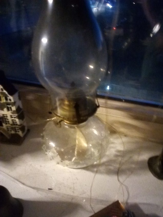 Vintage Glass Oil Lamp