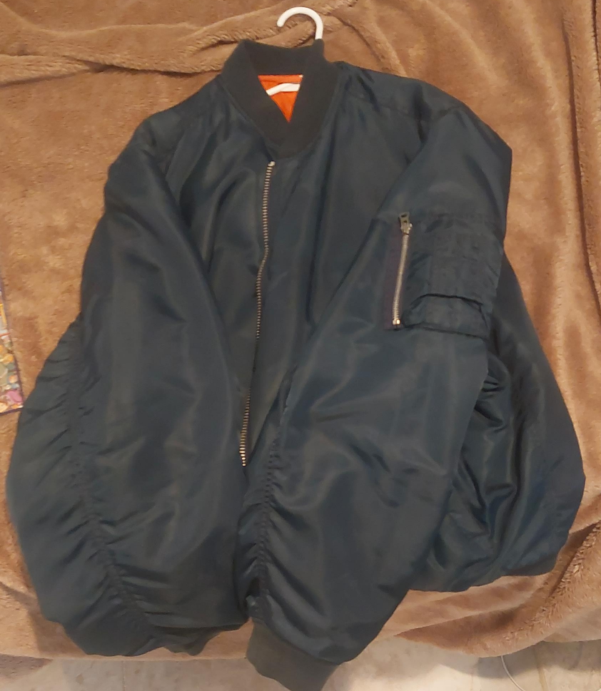 Dark Blue Bomber Jacket thumbnail